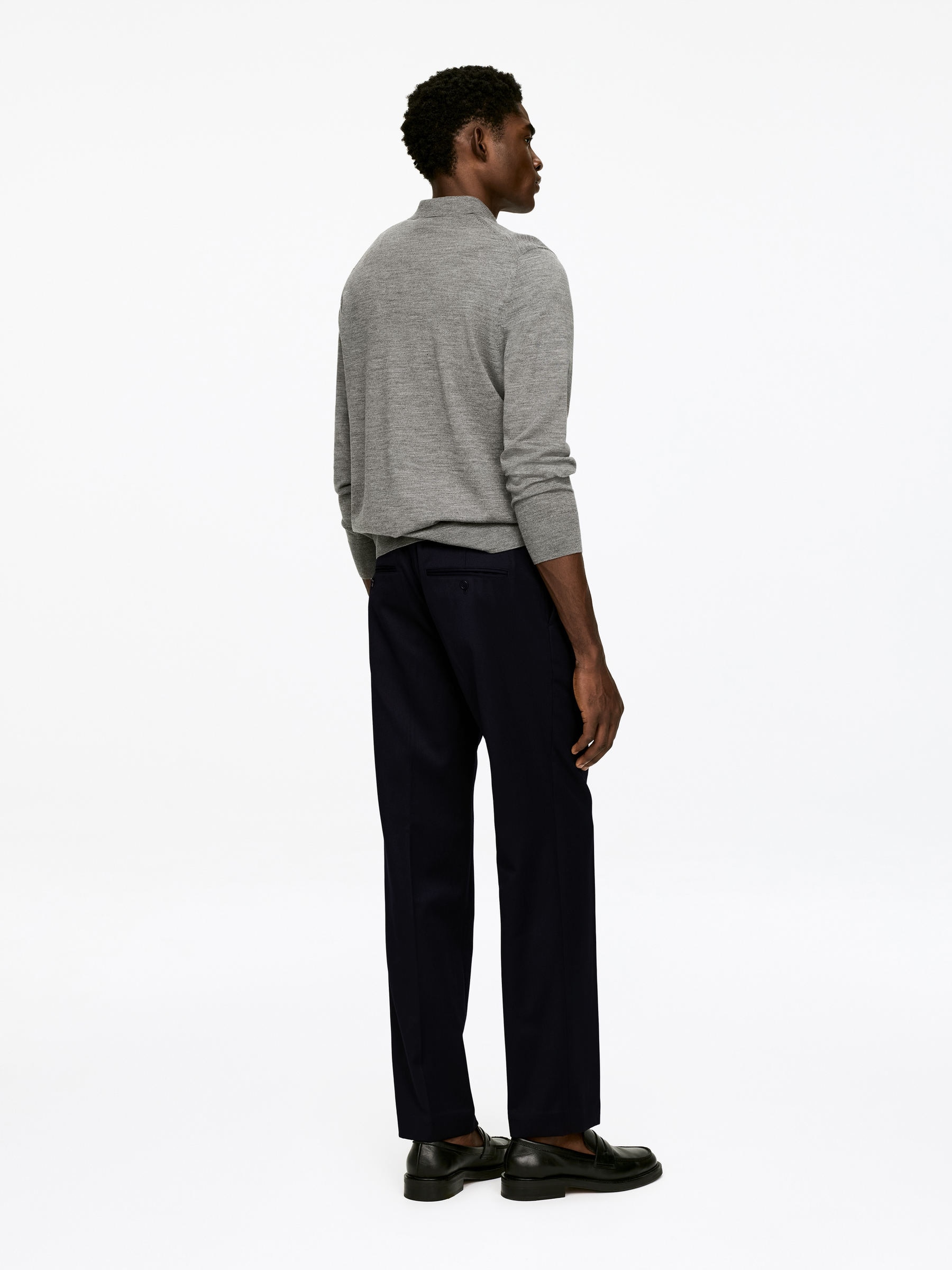 Wool-Cotton Trousers - Dark Blue - Regular fit - Men - StillMedia/Lookbook - 5