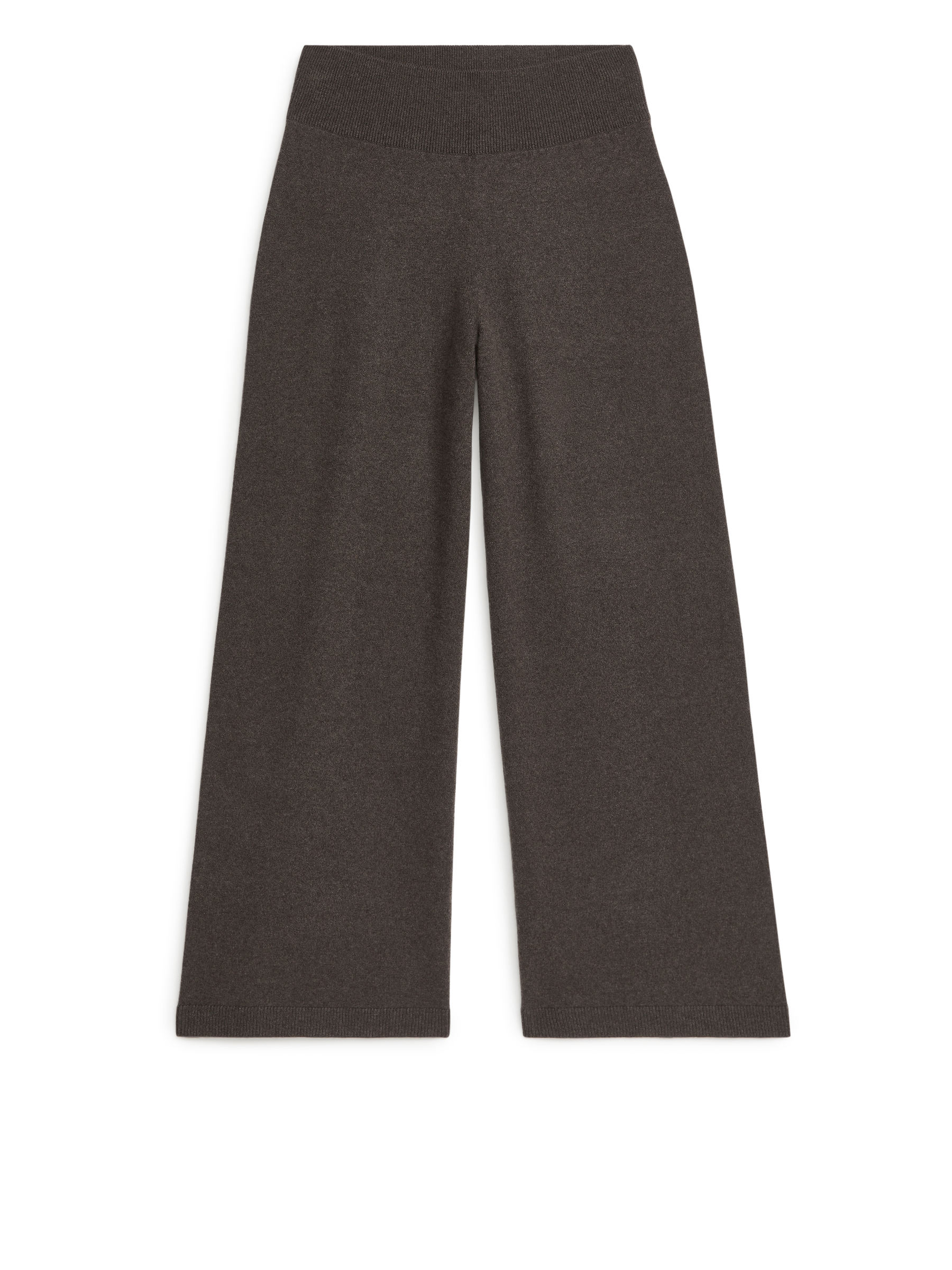 Weite Hose aus Kaschmir und Wolle - Braun/Melange - Regular Fit - Damen - StillMedia/DescriptiveStillLife - 1