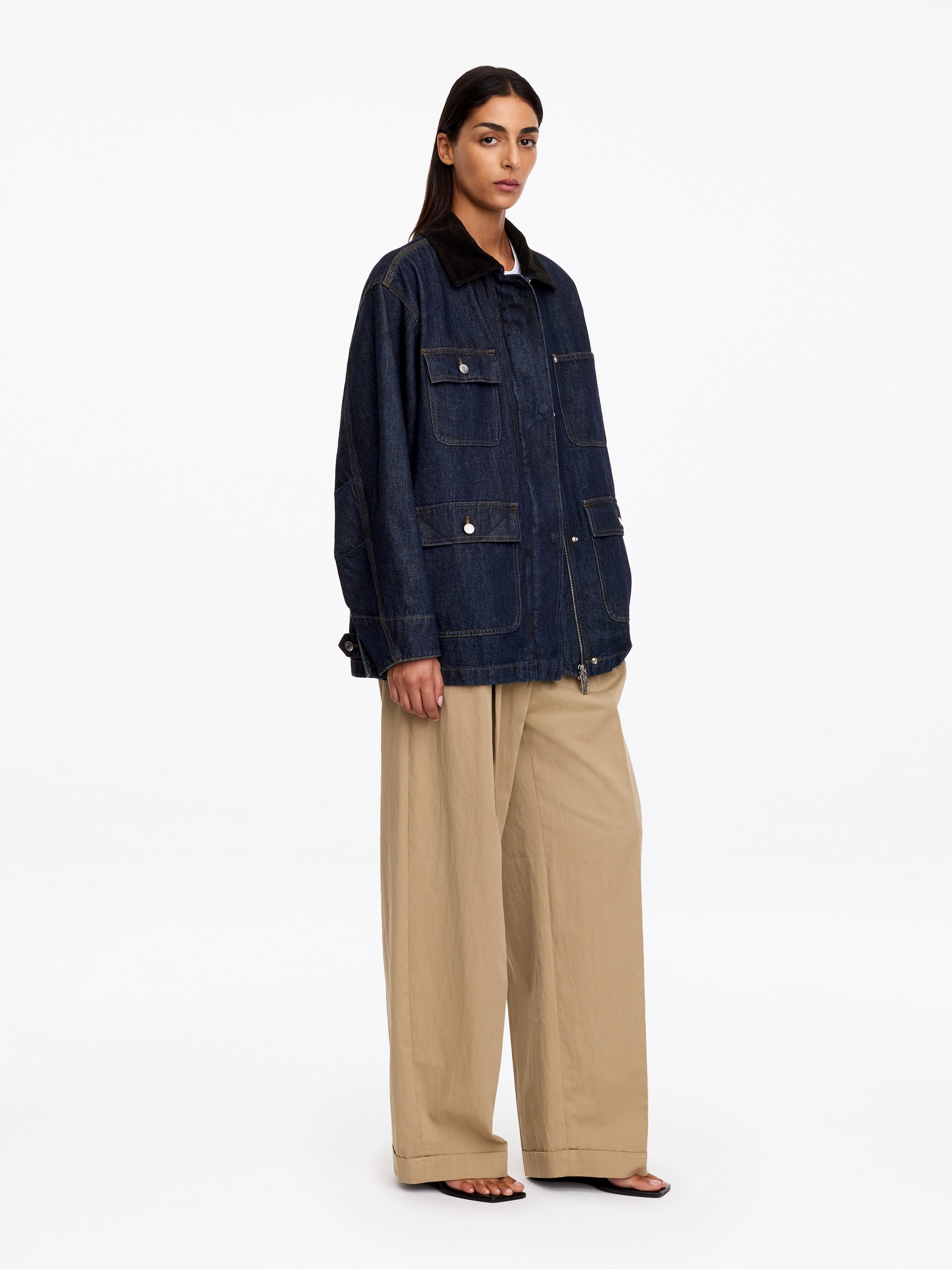 Oversized Denim Jacket - Dark Blue - Oversized - women - StillMedia/Lookbook - 16