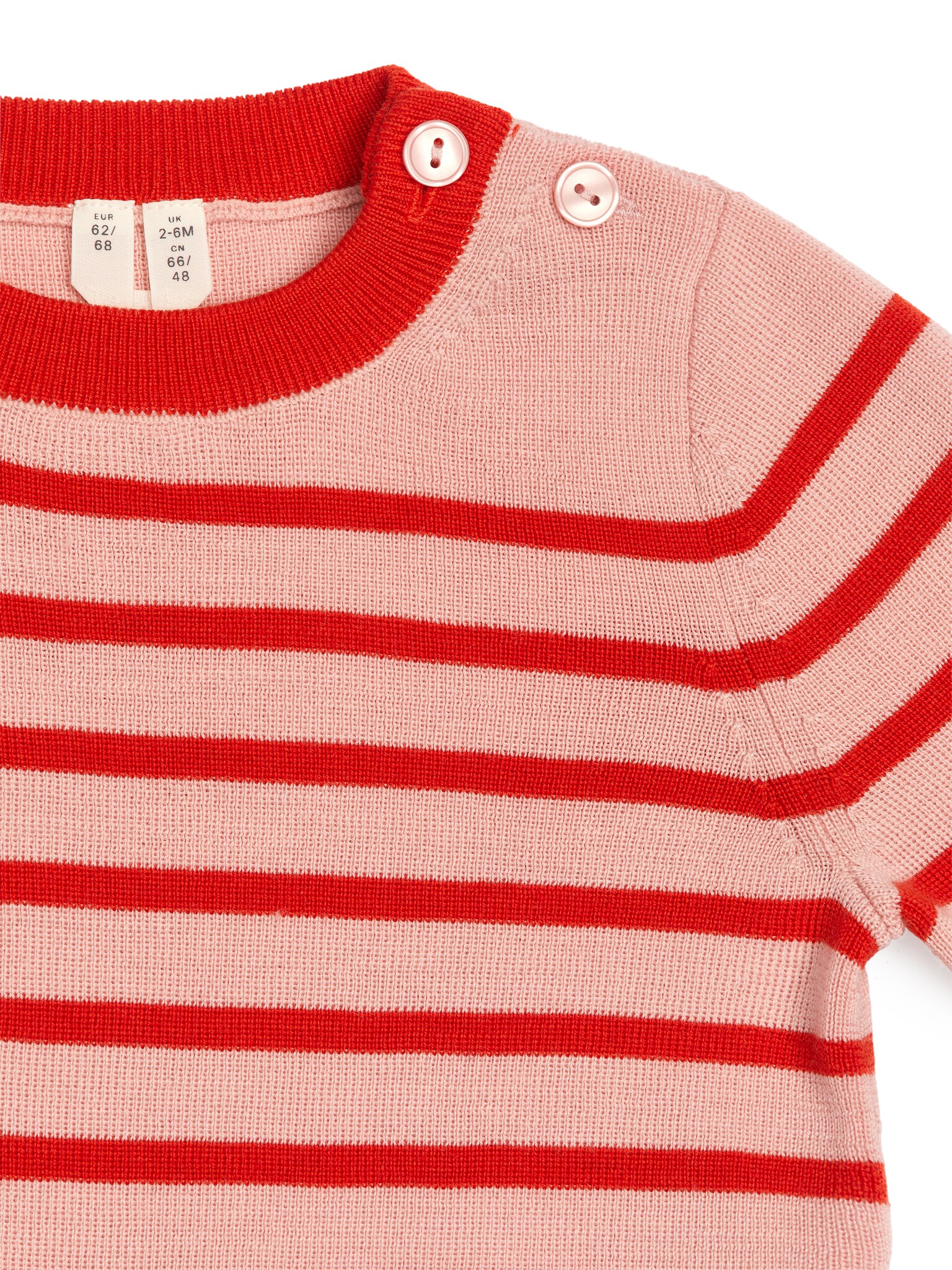 Wollpullover - Rosa/Rot/Dunkelblau/Cremeweiß - 2