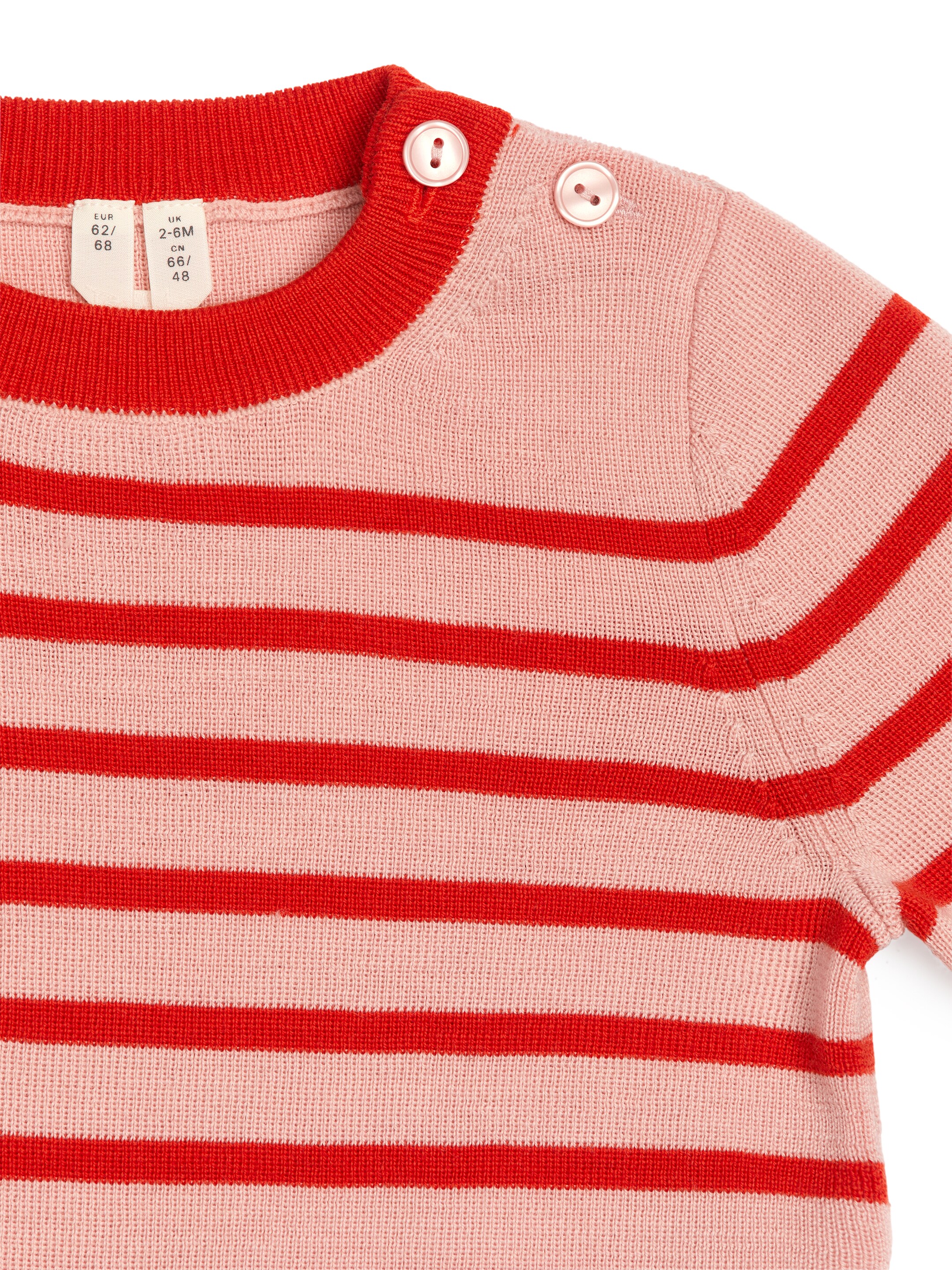 Visa större bild: Stickad tröja i merinoull - Rosa/röd - BARN | H&M SE 3