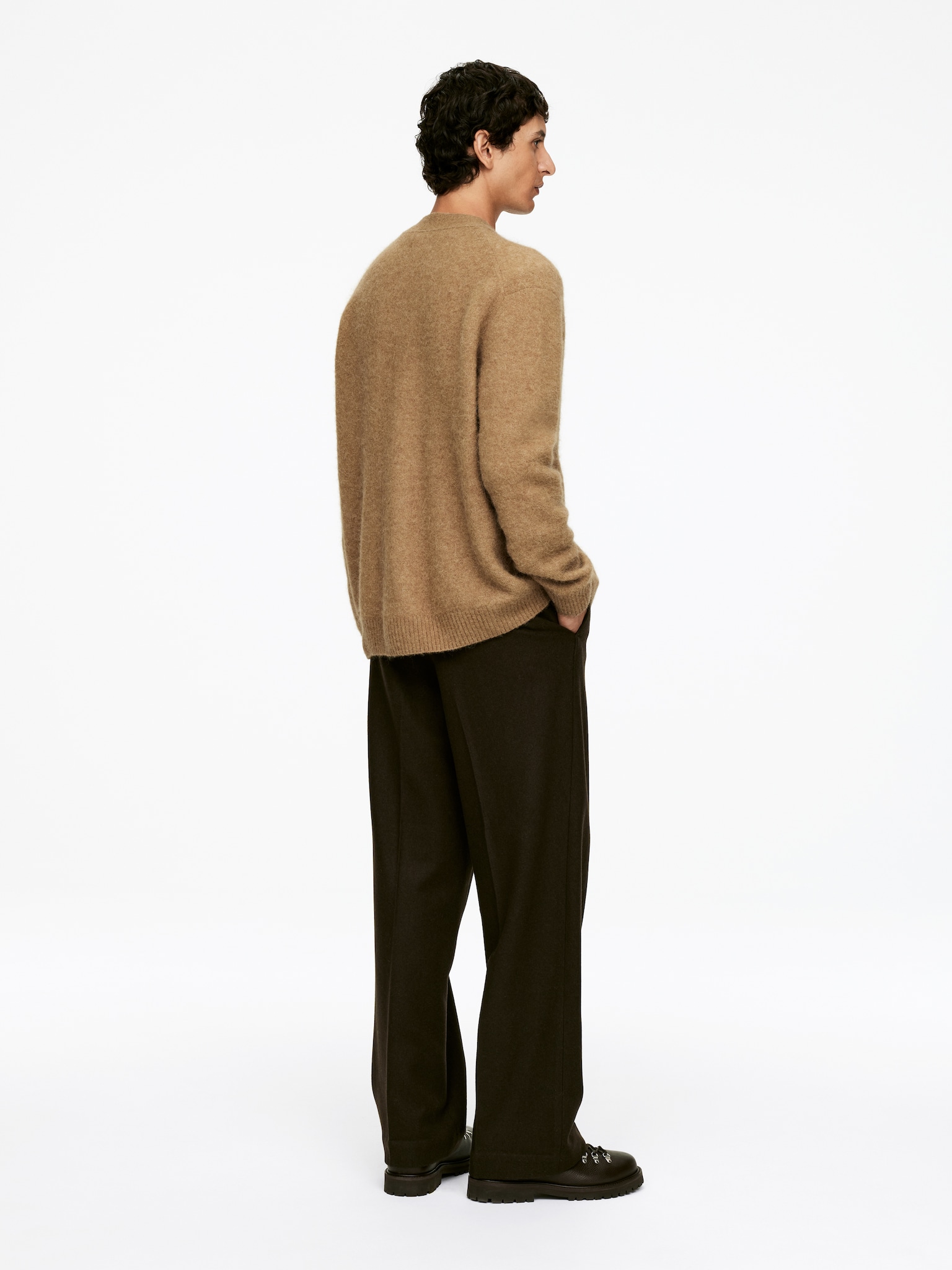 Cardigan en laine et alpaga - Beige foncé/Marron - 6