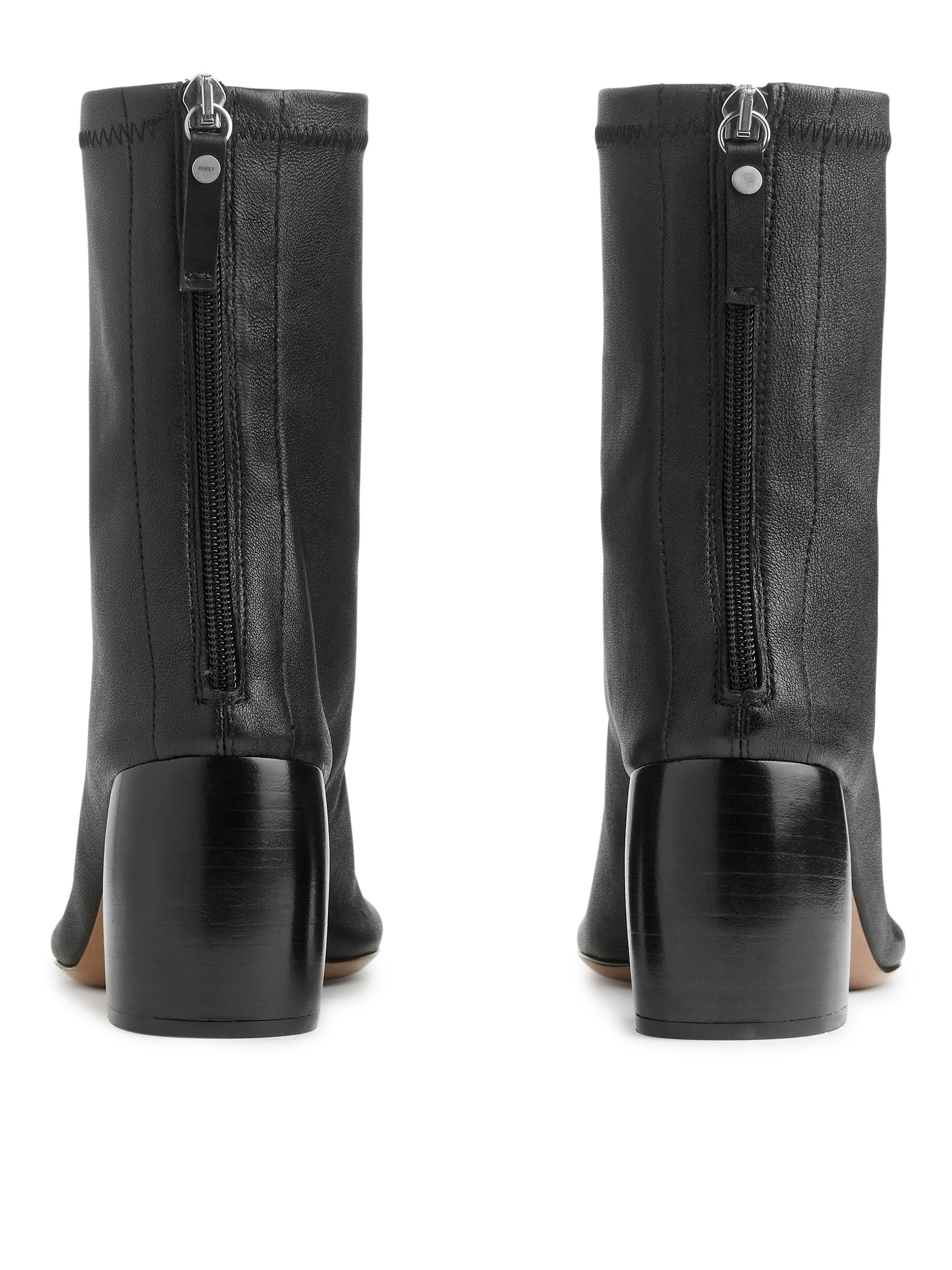 Stretch-Leather Sock Boots - Black - Women - StillMedia/DescriptiveStillLife - 4