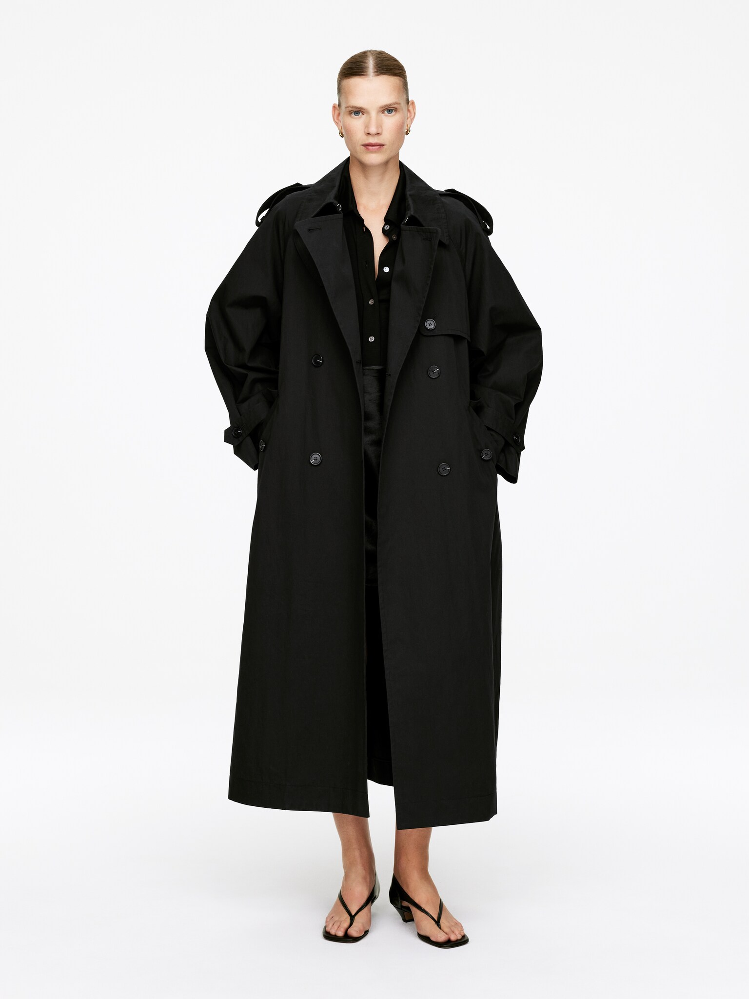 Oversized Trench Coat - Black