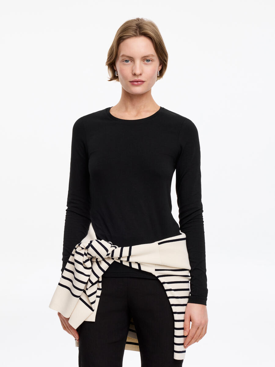 ARKET Women's  Slim Long-Sleeve T-Shirt Black,  size S