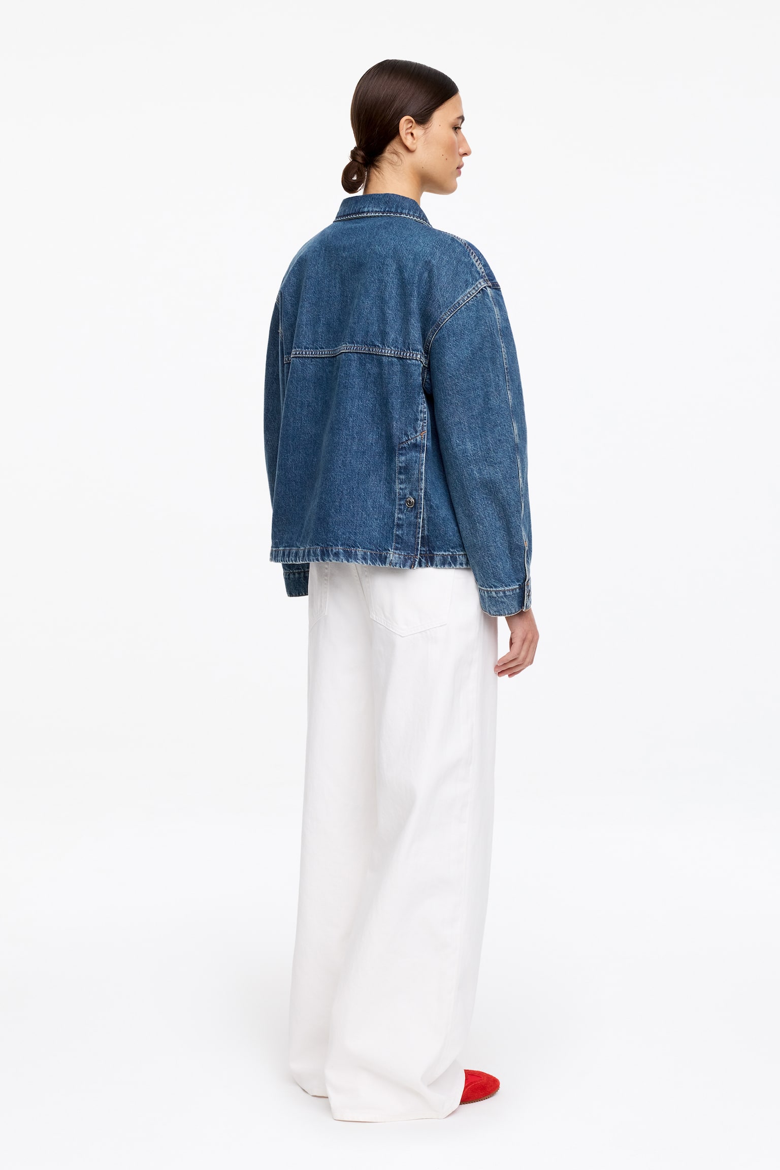 Overshirt i denim - Blå/Rosa - 4