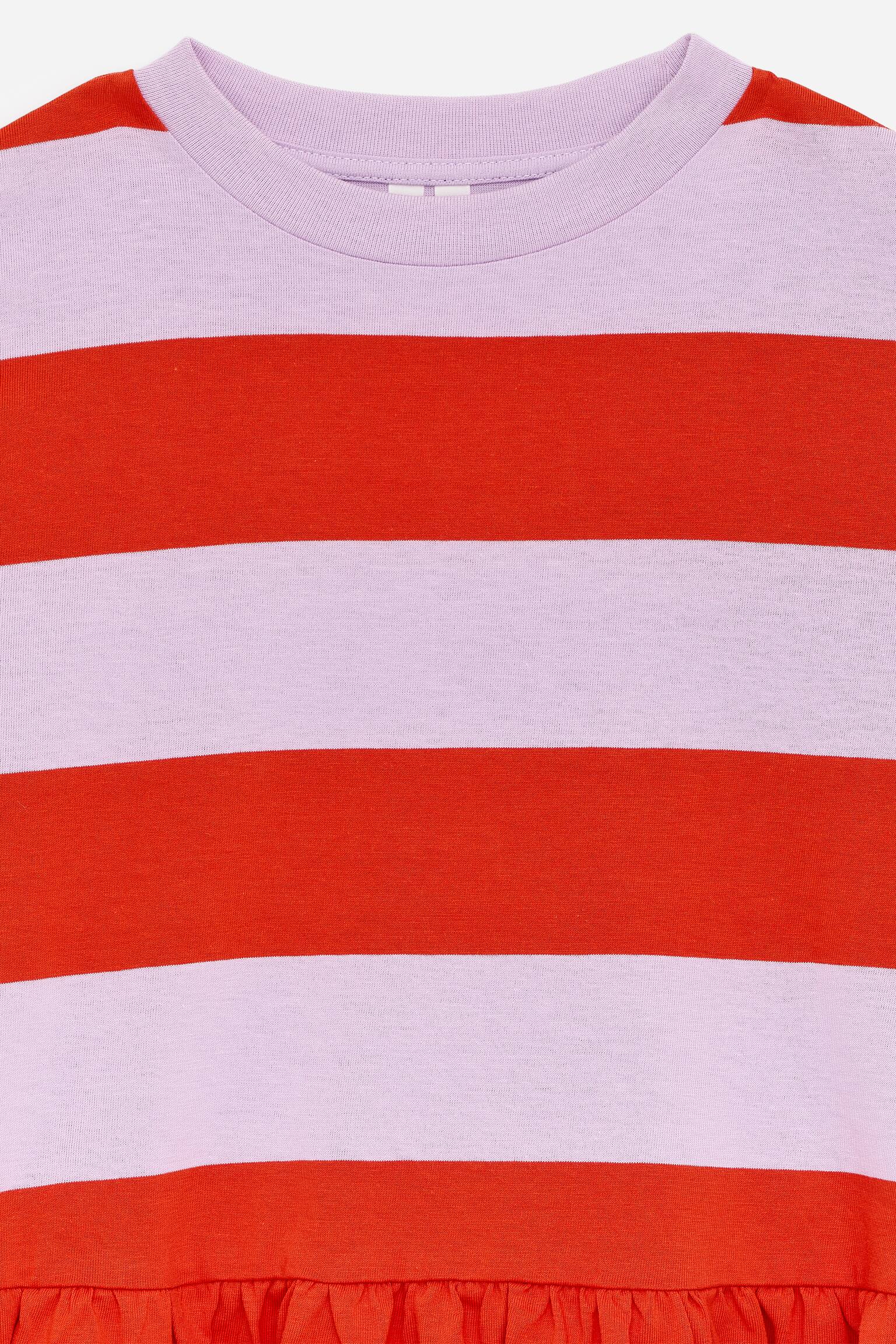 Vestido de punto con volantes - Lila/Rojo - 3