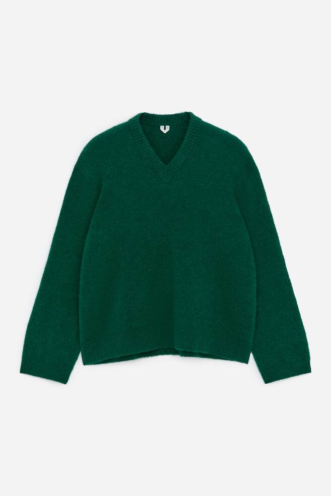 Lockerer Pullover aus Alpakawollmischung - Grün - 1