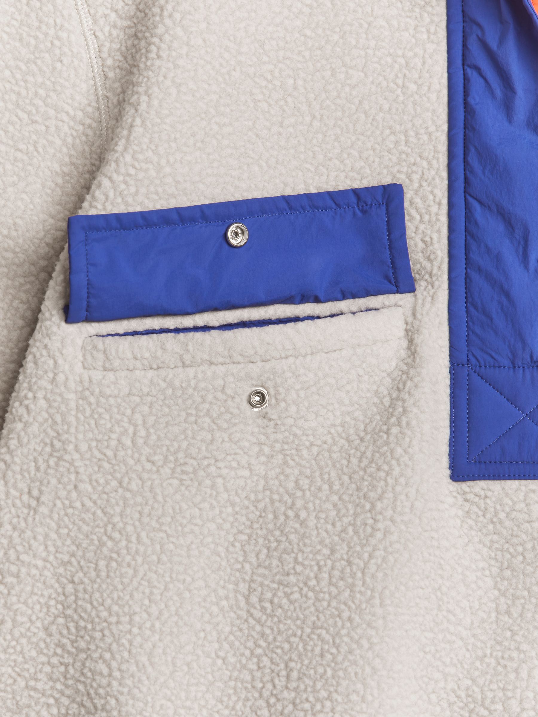 Fleecejacke in Kontrastfarben - Off-White / Blau - Regular Fit - Damen - StillMedia/DescriptiveDetail - 3