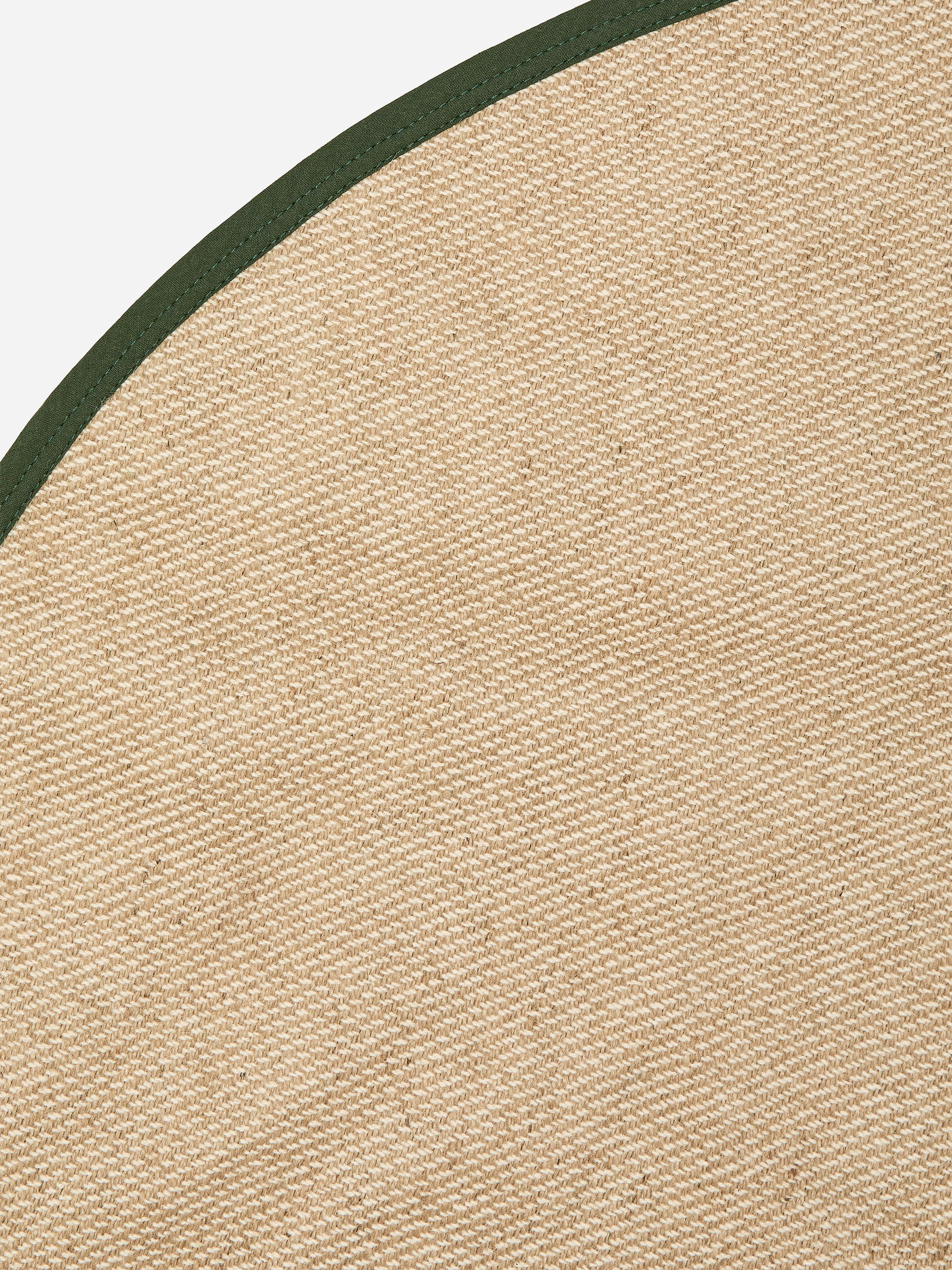 Round Jute Cotton Rug - Beige/Dark Green - Homeware - StillMedia/DescriptiveDetail - 1