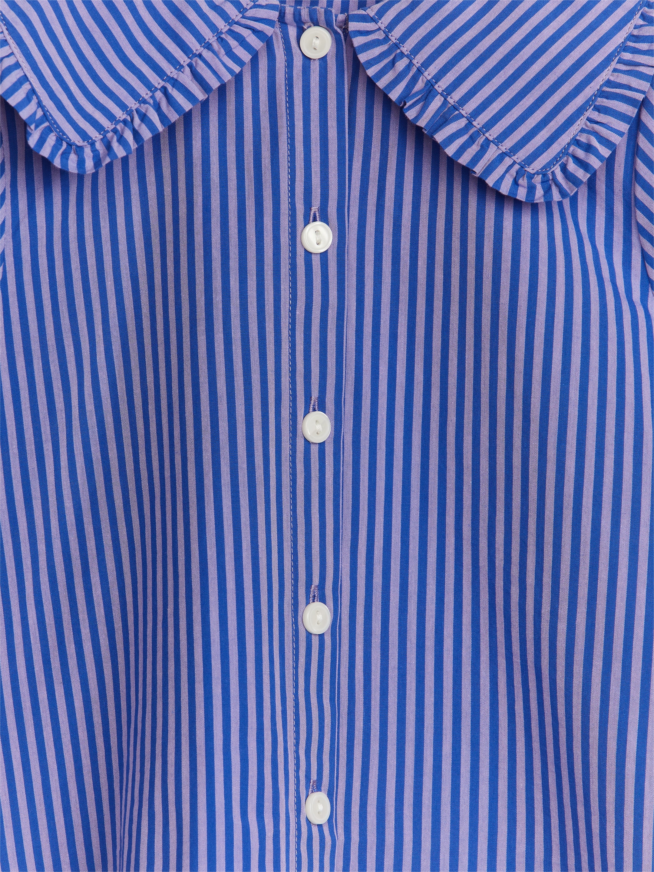 Blus med volangkrage - Blå/randig - Regular fit - Children - StillMedia/DescriptiveDetail - 1