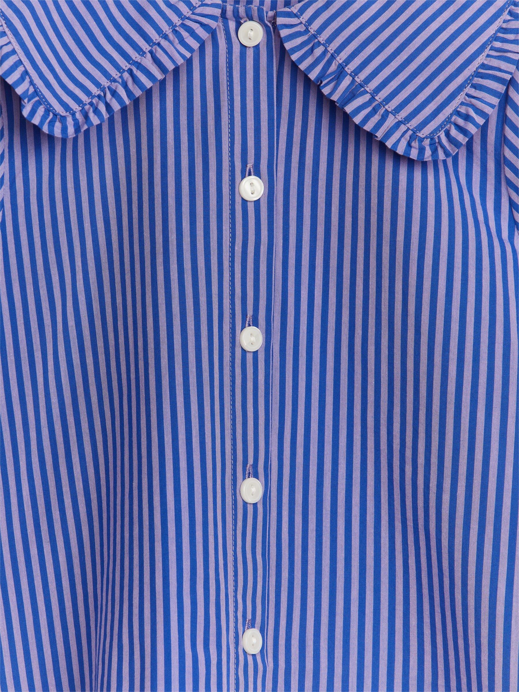 Bluse mit Rüschenkragen - Blau/Streifen - Regular Fit - Kinder - StillMedia/DescriptiveDetail - 1