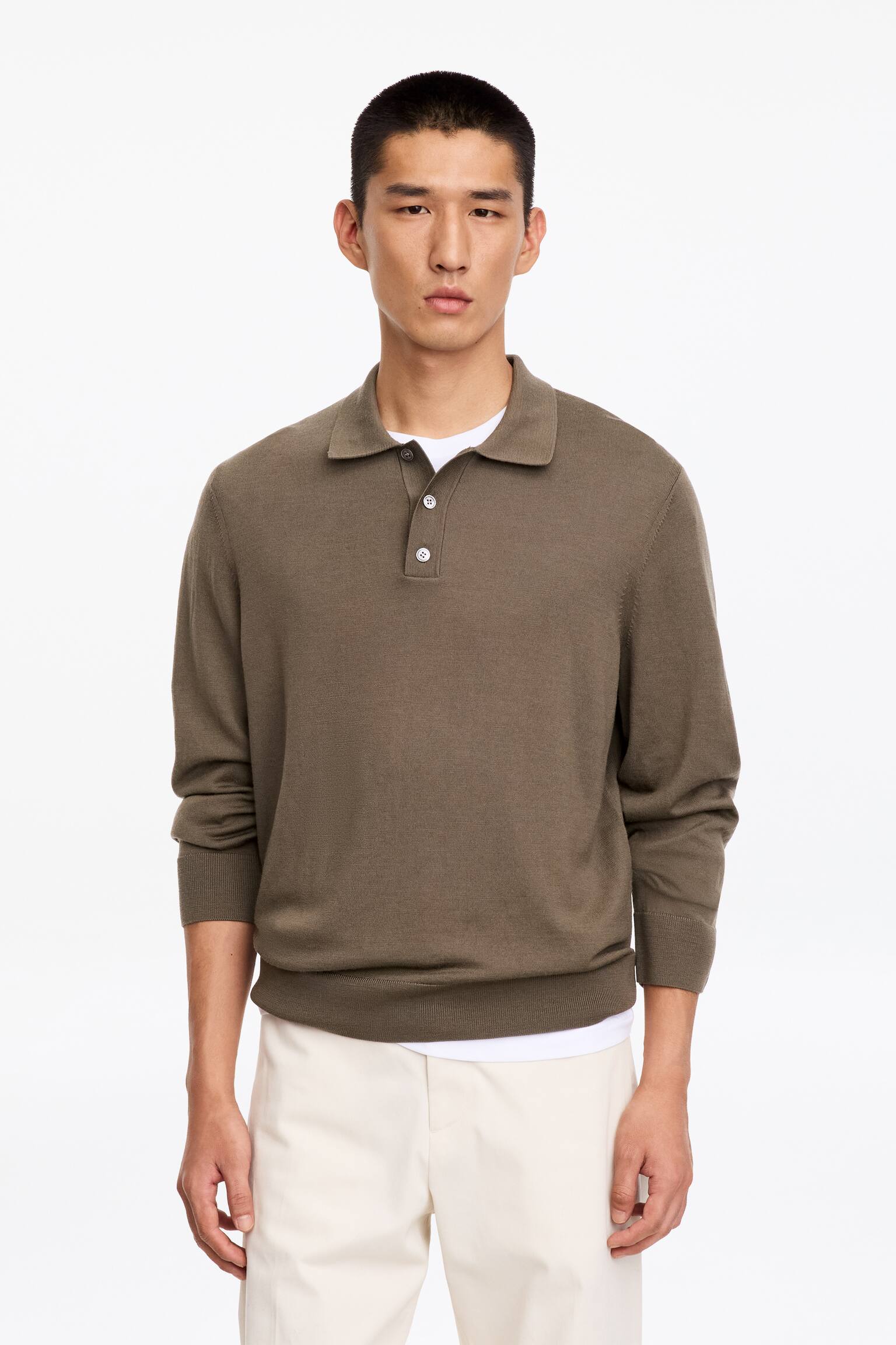 Πουλόβερ Polo από μαλλί Merino - Μολ/Μαύρο/Ατσάλινο Γκρι/Σκούρο Μπλε/Σκούρο Μωβ/Μαύρο - 1