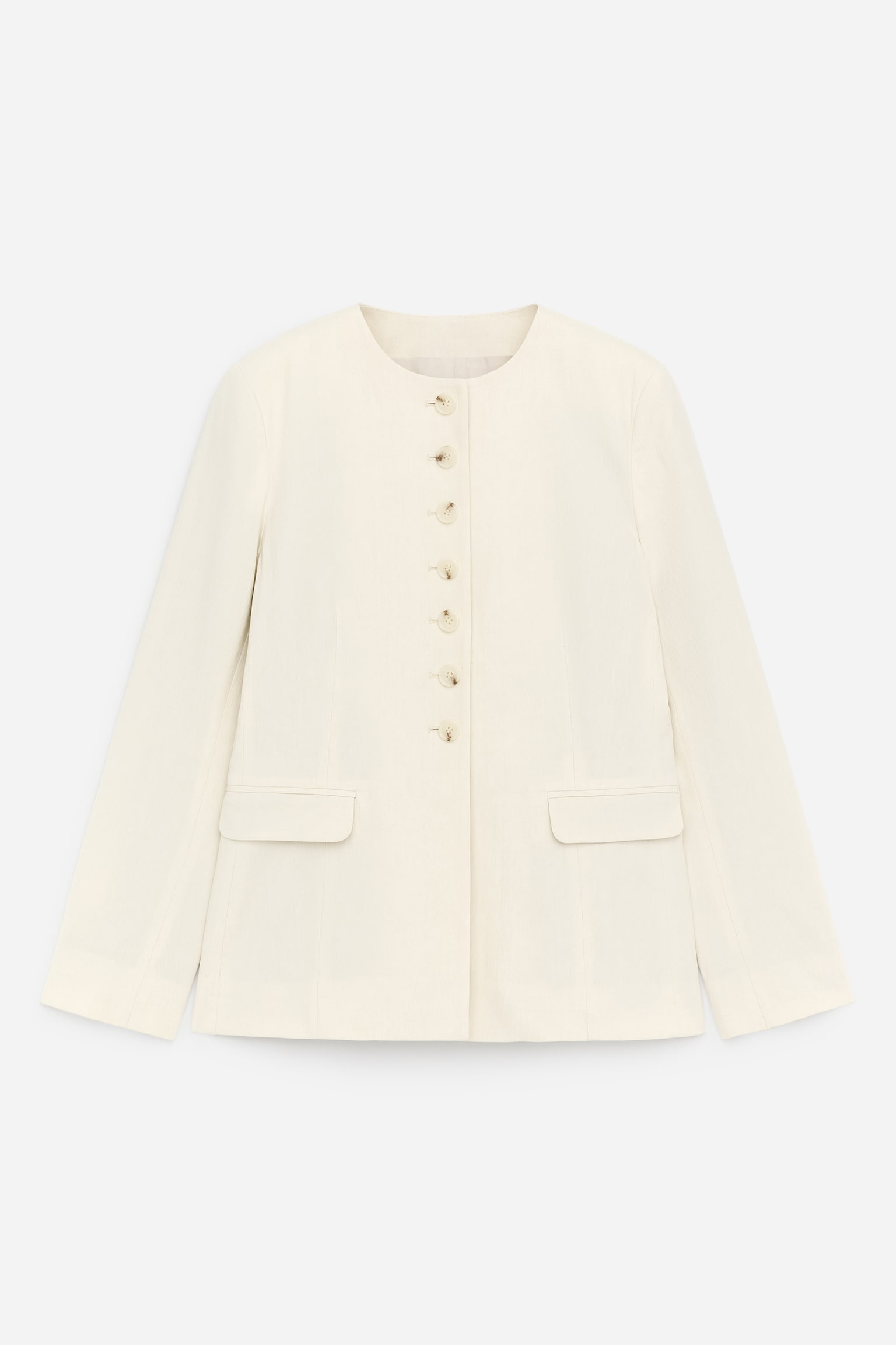 Blazer i hørblend - Råhvid/Sort/Sort/Mørkebrun - 2