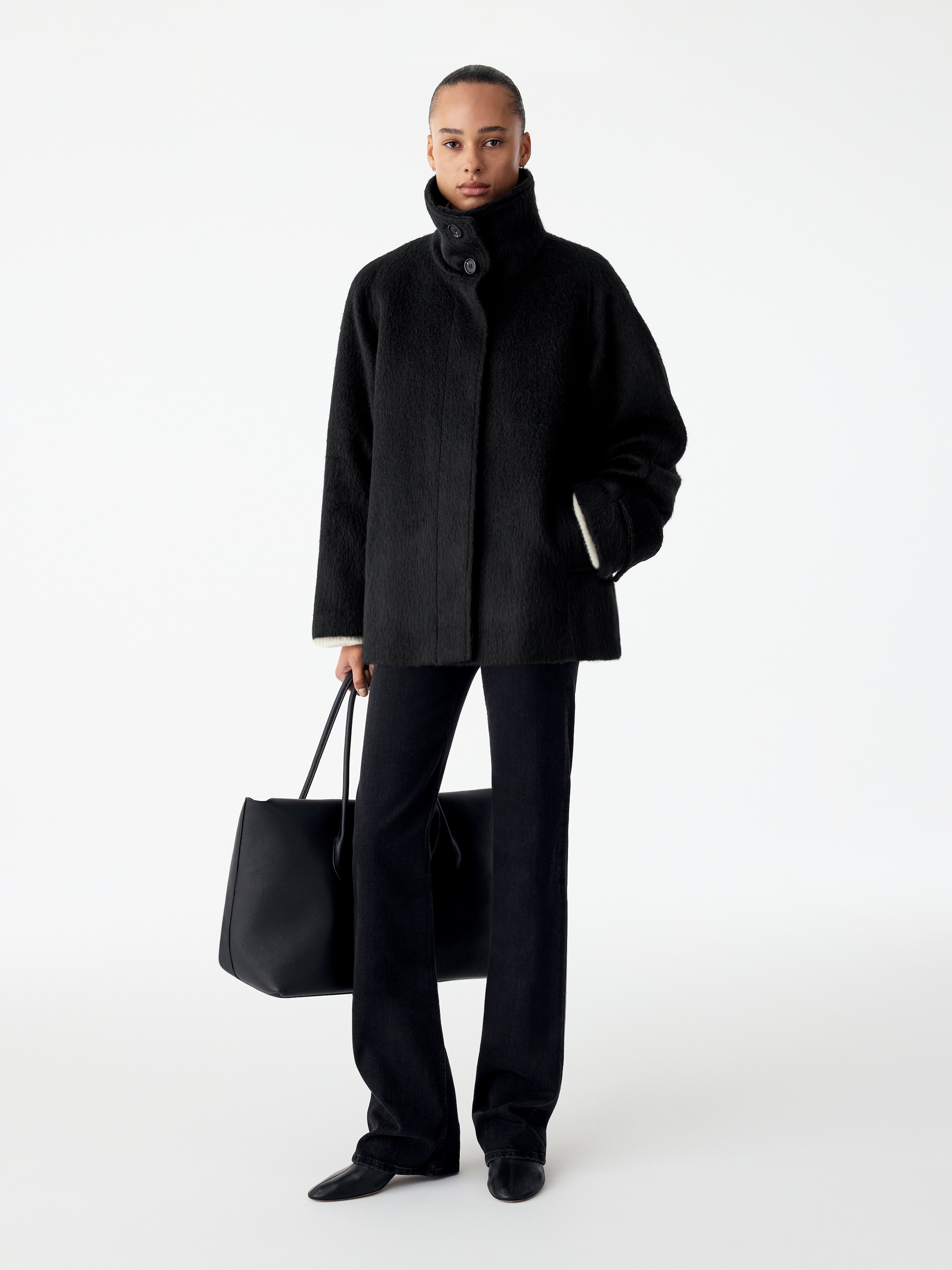 Chaqueta en mezcla de lana y alpaca - Negro - Corte relajado - women - StillMedia/Lookbook - 10