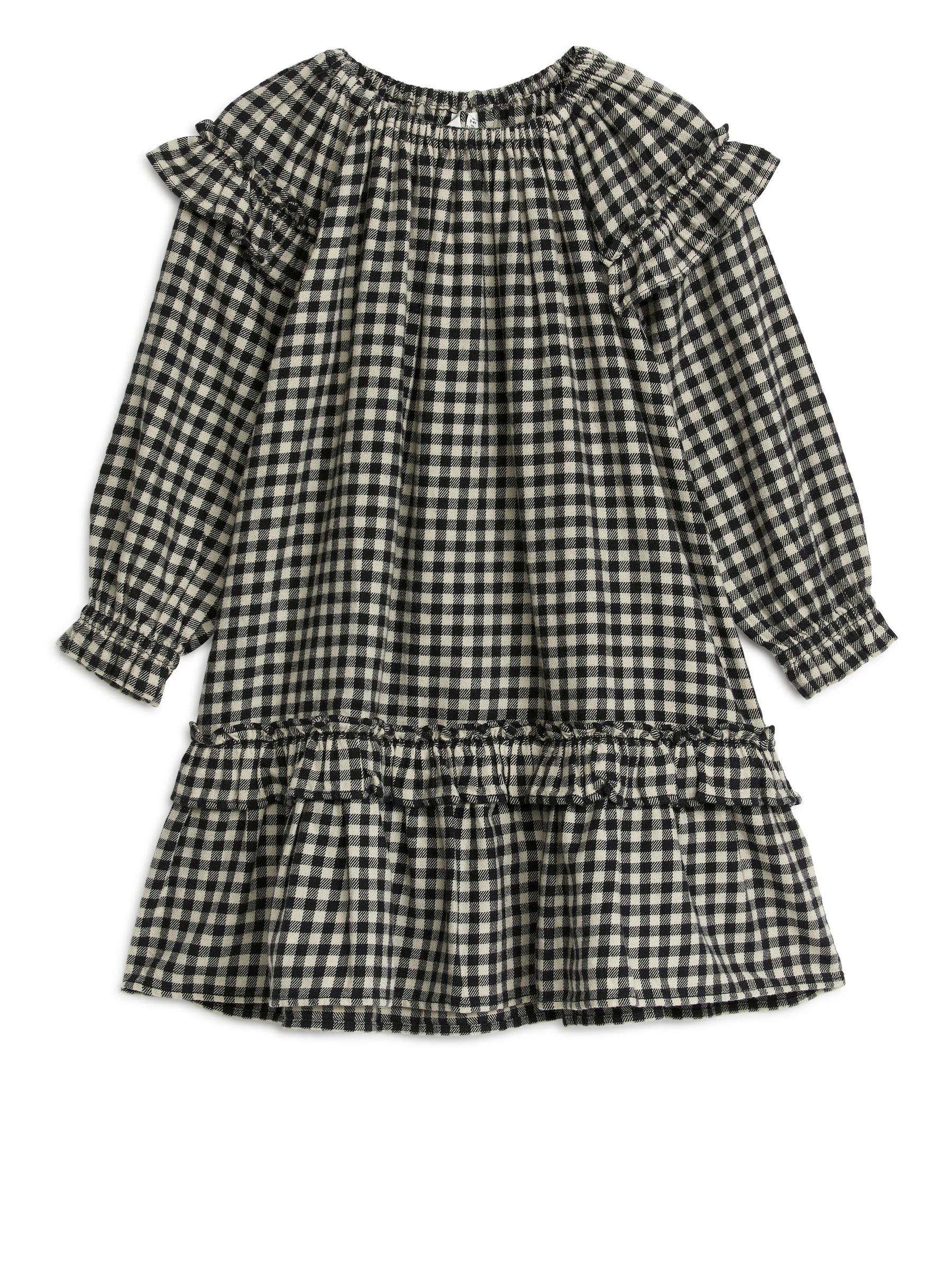 Flanellkleid mit Vichykaros - Cremeweiß/Schwarz - Kinder - StillMedia/DescriptiveStillLife - 3