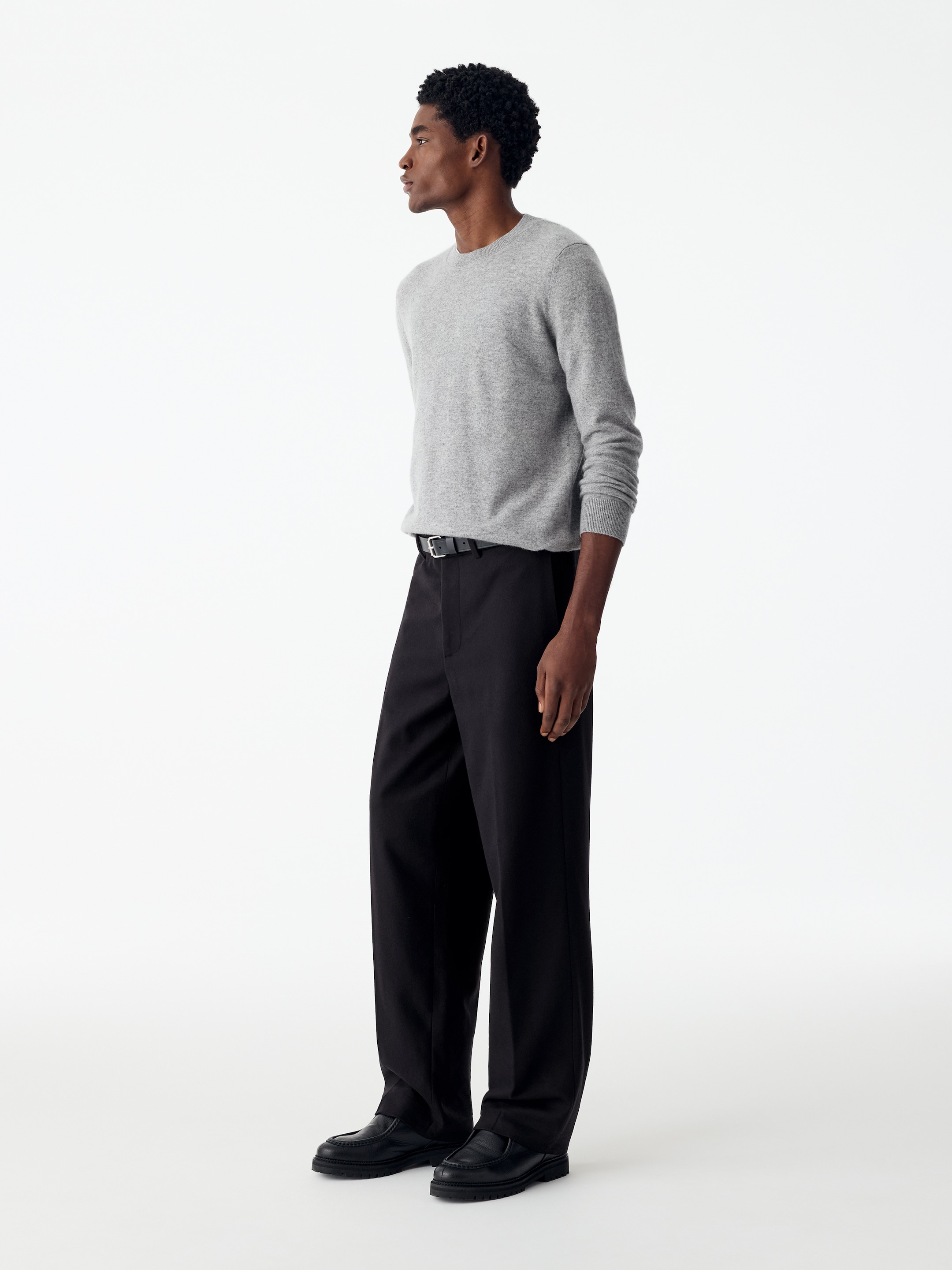 Weite Flanellhose - Dunkelblau - Loose Fit - men - StillMedia/Lookbook - 4