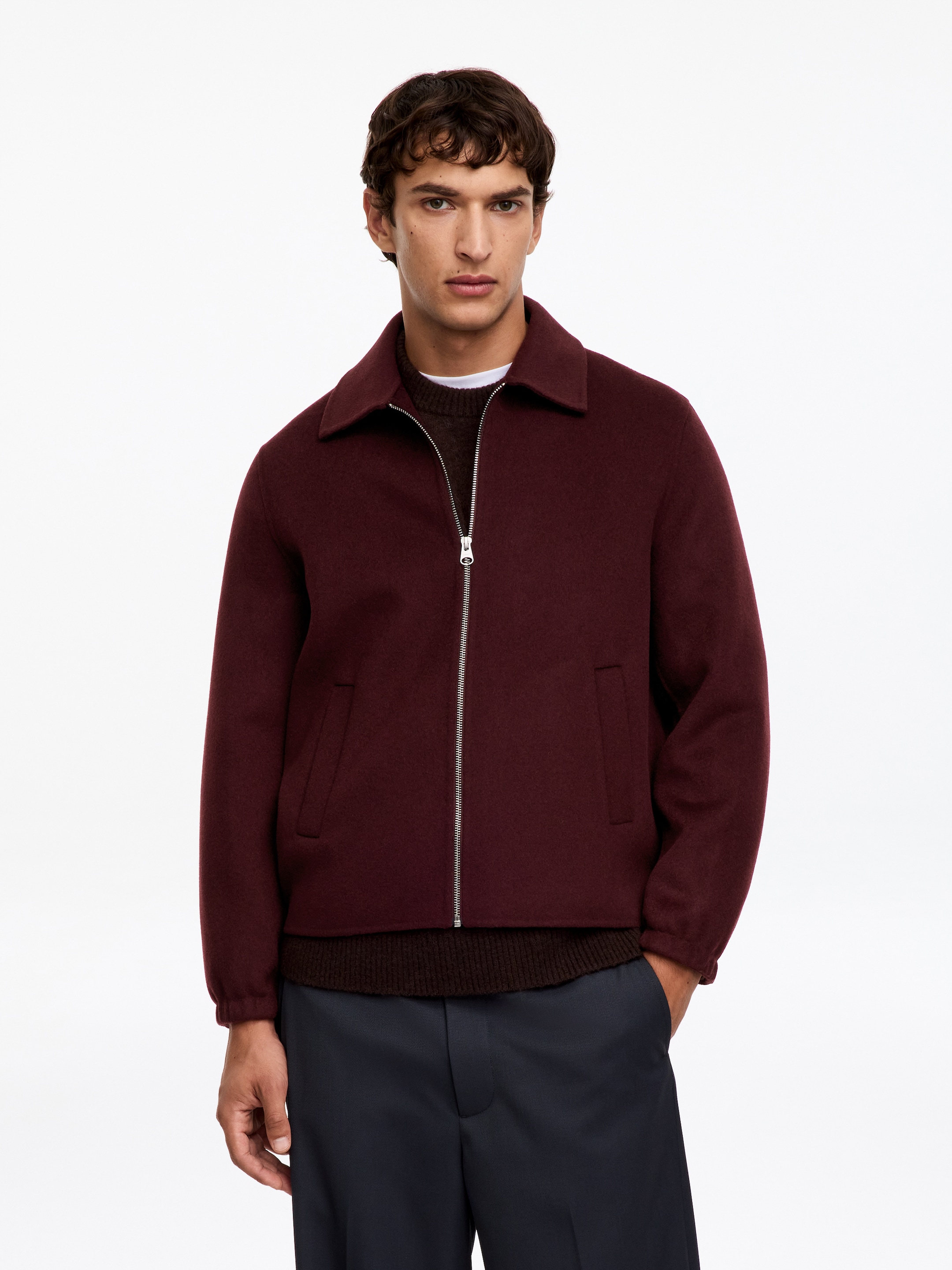 Wool Blend Doublé Jacket - Wine Red - Regular fit - men - StillMedia/Lookbook - 5