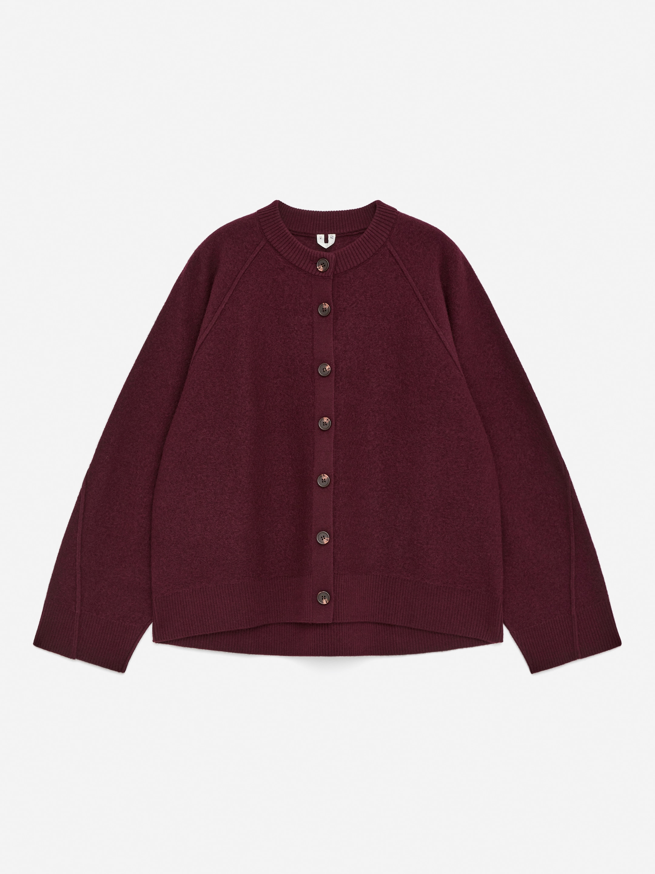 Strickjacke aus Wollwalk - Burgunderrot - Loose Fit - Damen - StillMedia/DescriptiveStillLife - 1