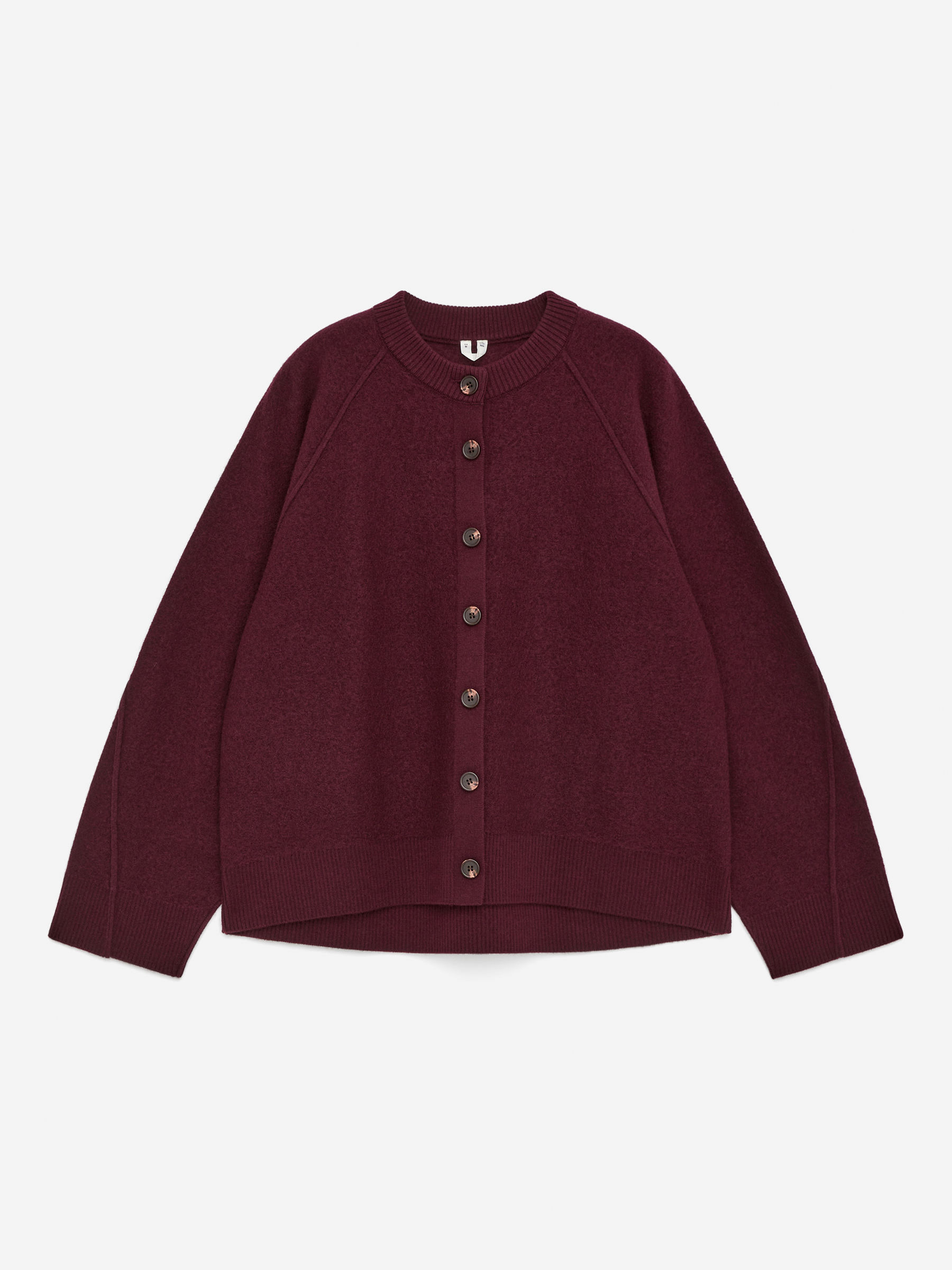 Cárdigan de lana hervida - Burdeos - Corte holgado - Women - StillMedia/DescriptiveStillLife - 1
