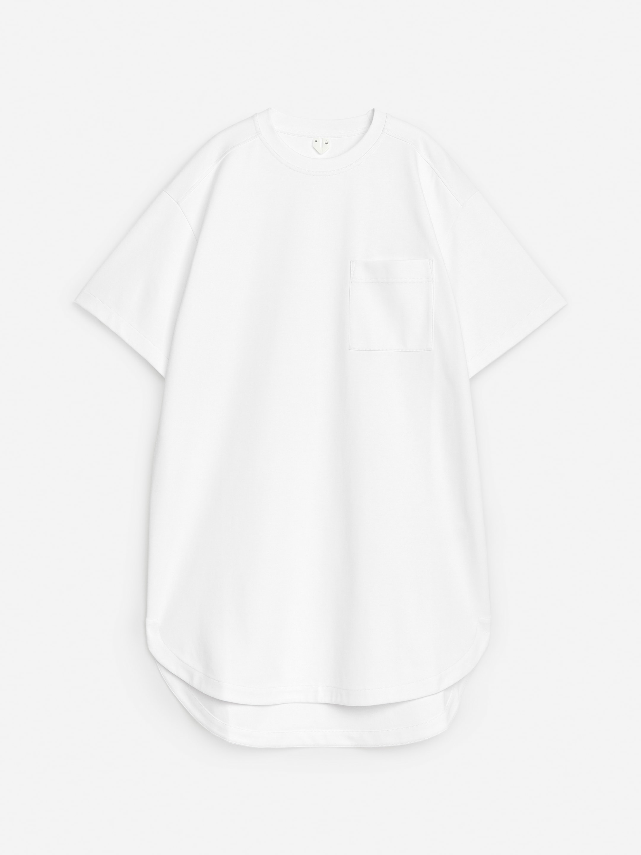 Cotton T-Shirt Dress-White-11640