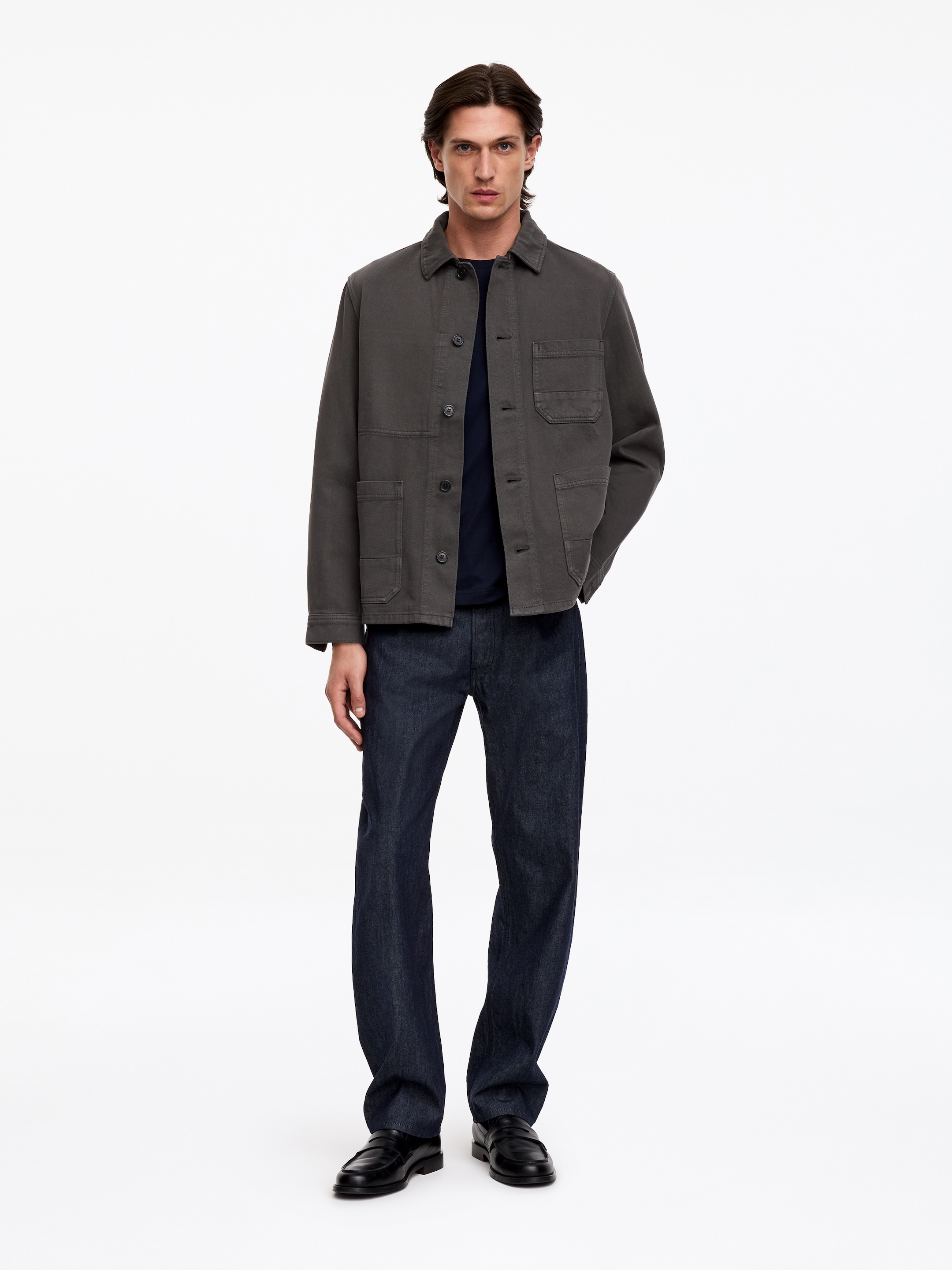 Überhemd aus überfärbtem Twill-Grey-20072
