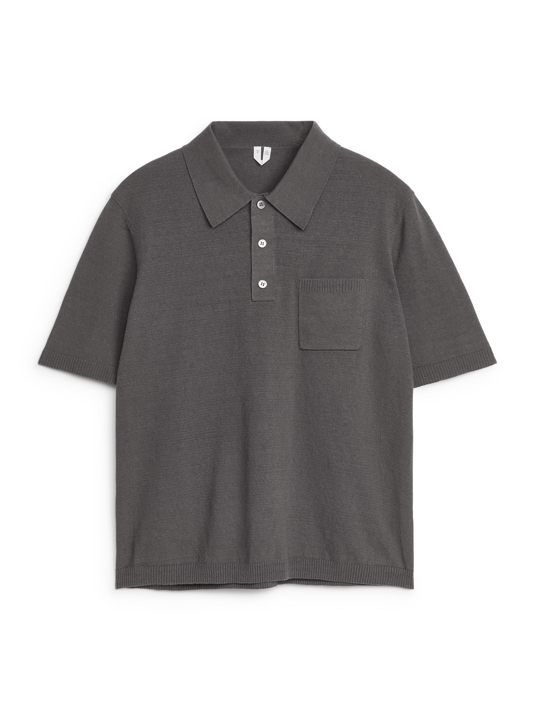 Short-Sleeve Polo Shirt-Grey-5379
