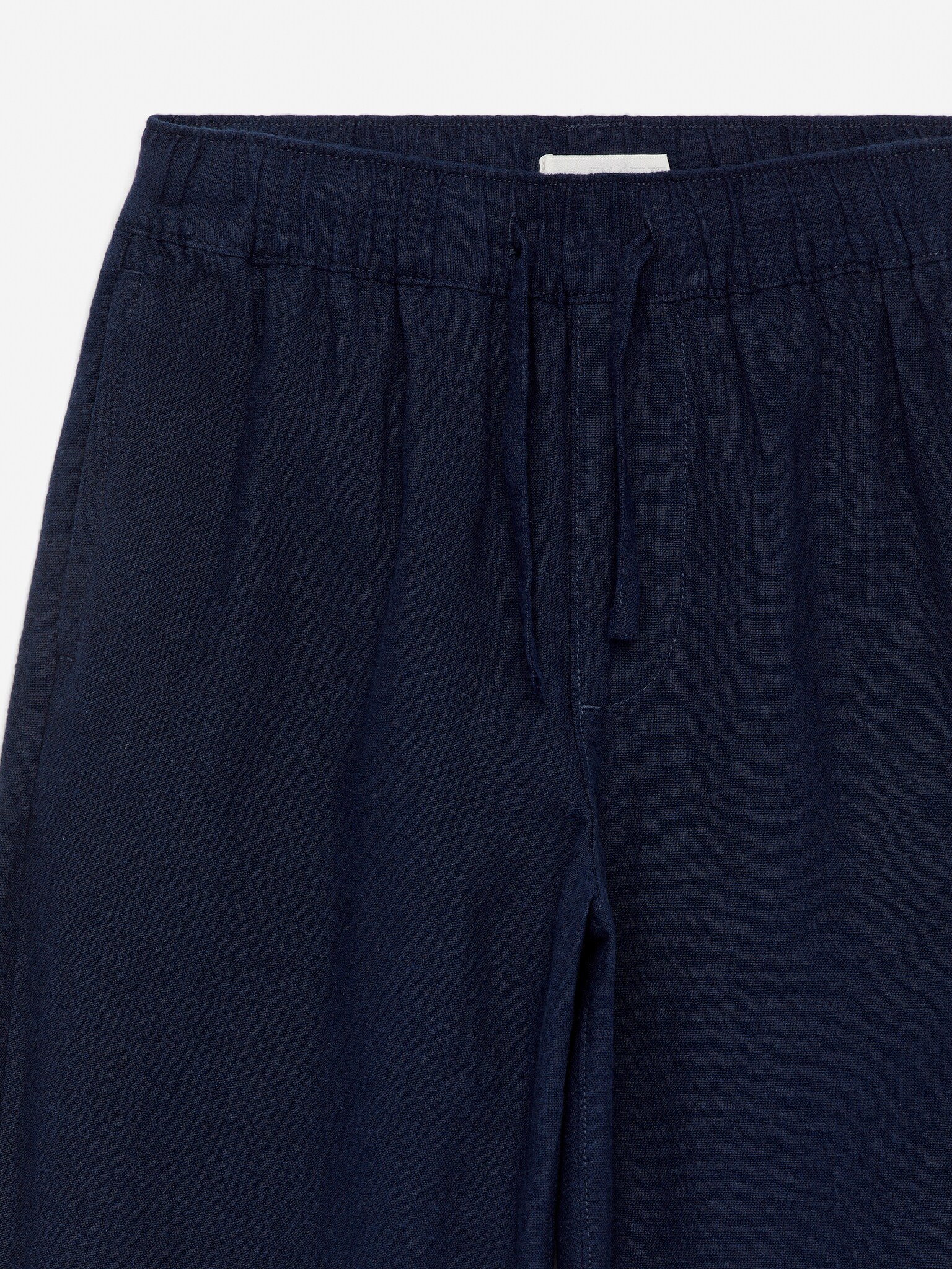 Linen-Cotton Trousers - Dark Blue/Khaki Green - 3