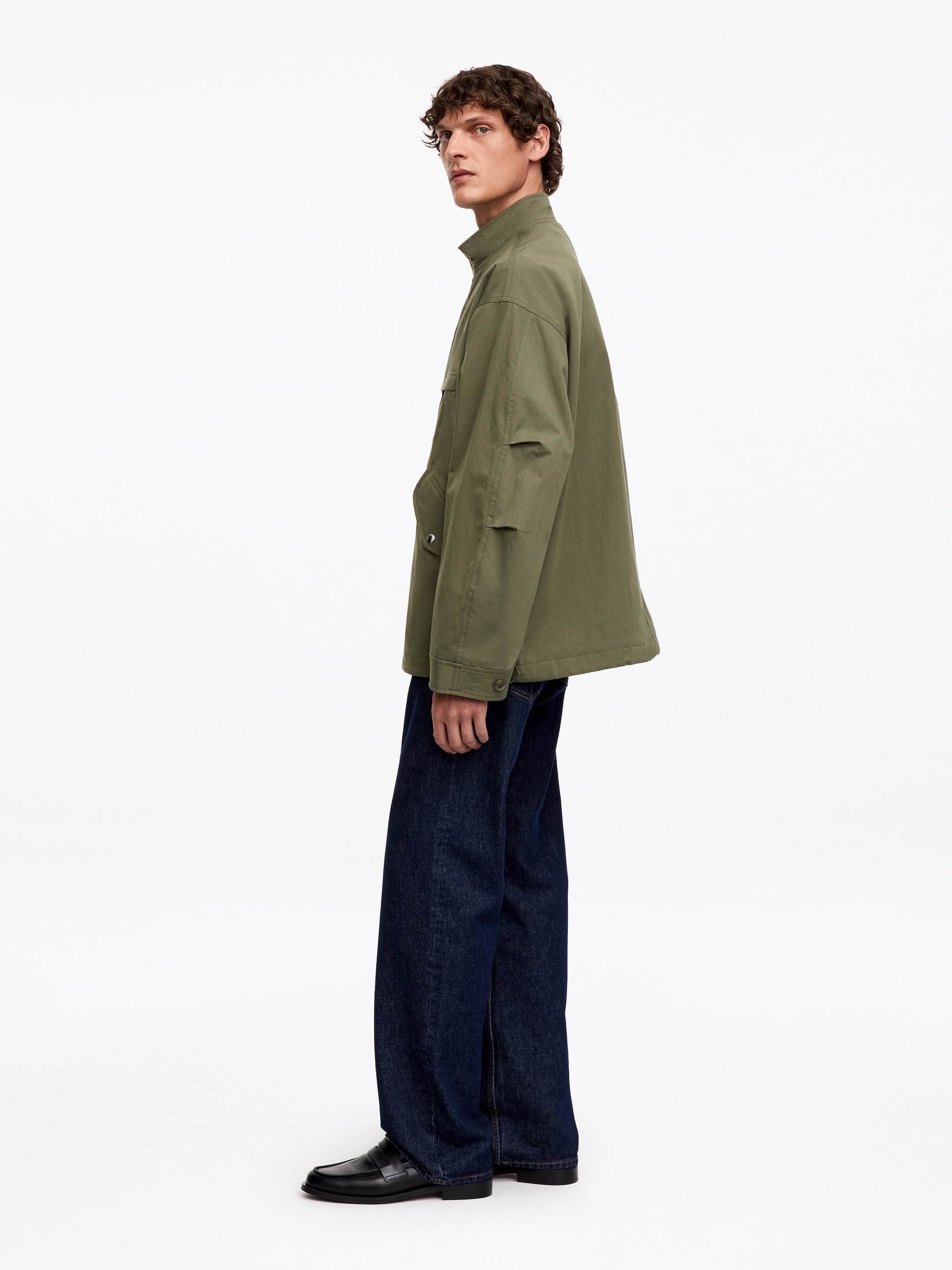 2-in-1 Cropped Parka - Khaki Green - Relaxed fit - men - StillMedia/Lookbook - 4