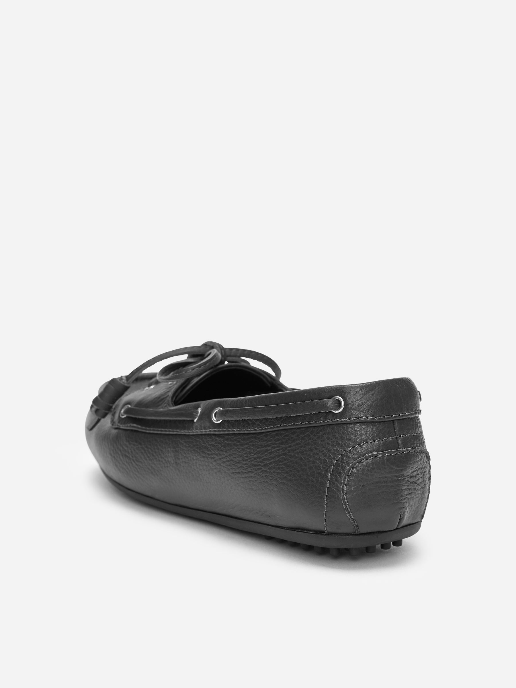 Chaussures bateau en cuir - Gris foncé - Femme - StillMedia/DescriptiveStillLife - 6