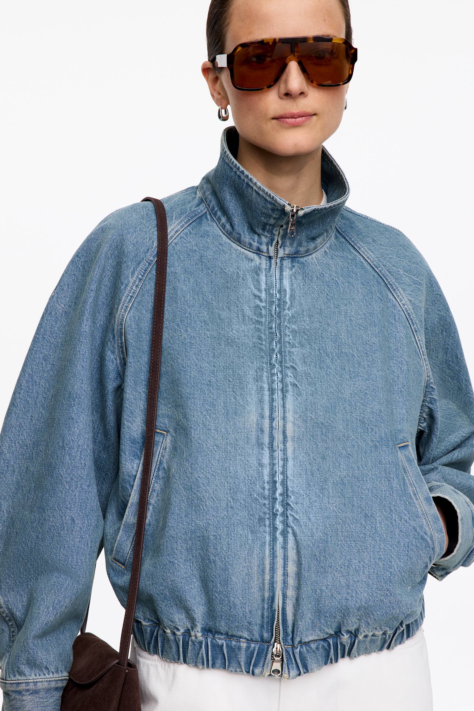 Giacca corta in denim - Blu - 7