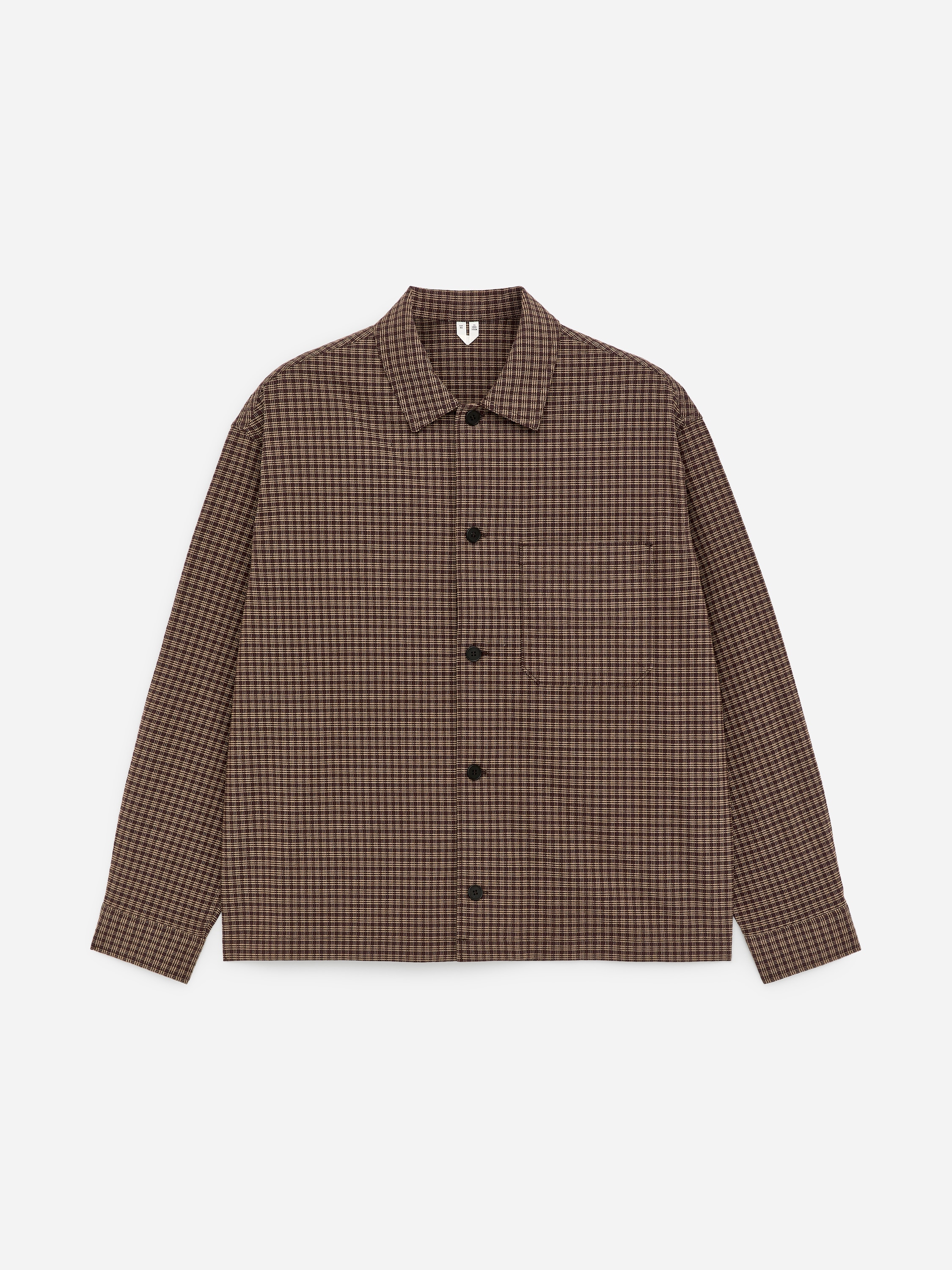Relaxed Seersucker Shirt -Brown/Checkered