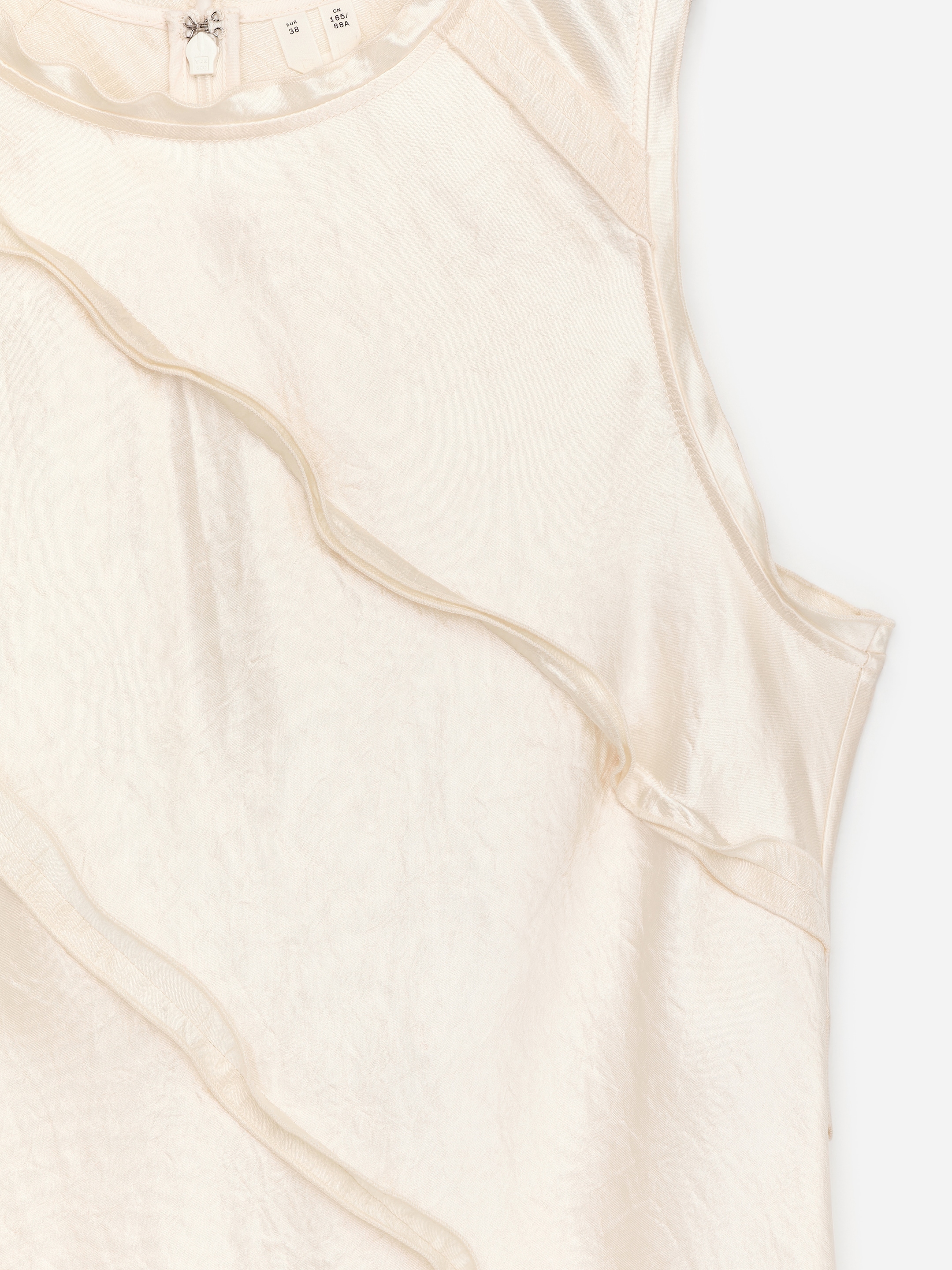Frill Satin Dress - Off-White - Regular fit - Women - StillMedia/DescriptiveDetail - 2