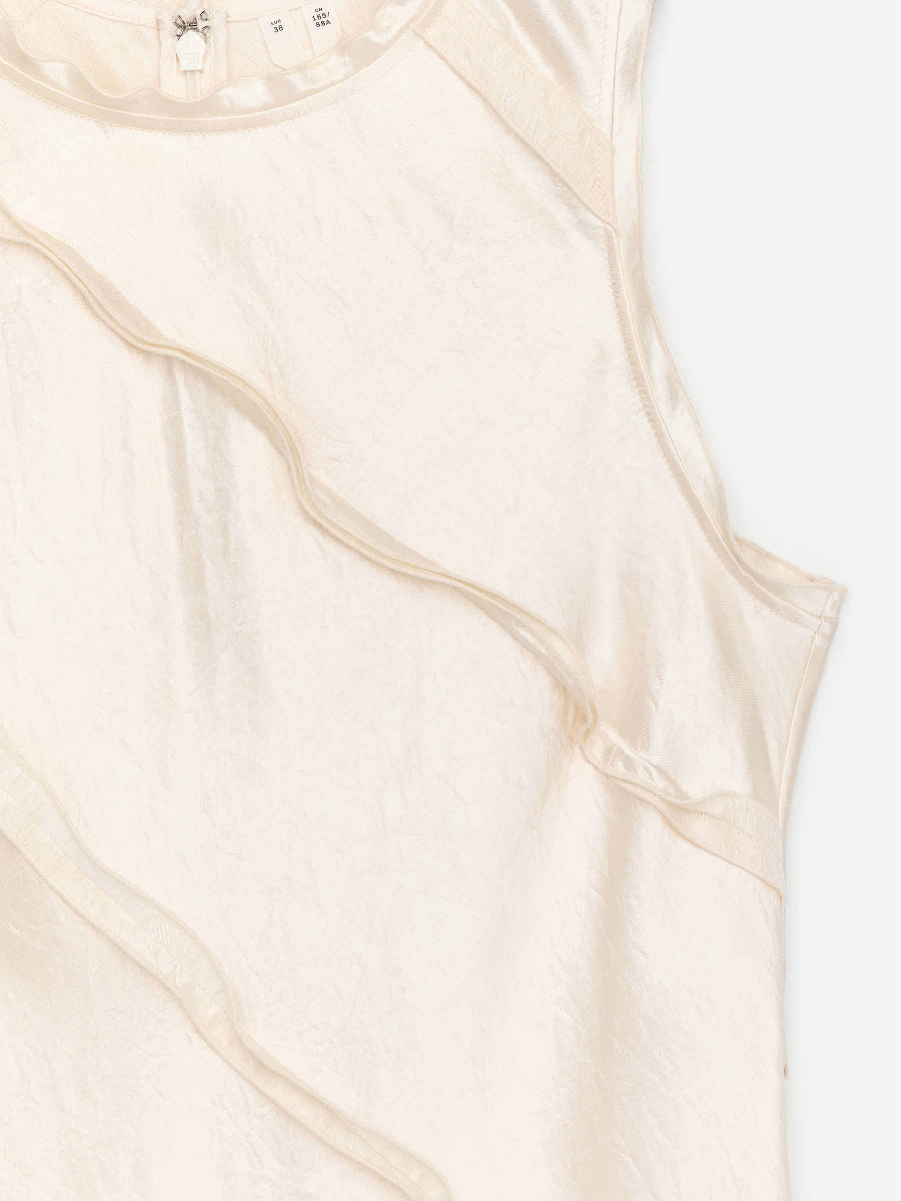 Frill Satin Dress - Off-White - Regular fit - Women - StillMedia/DescriptiveDetail - 2