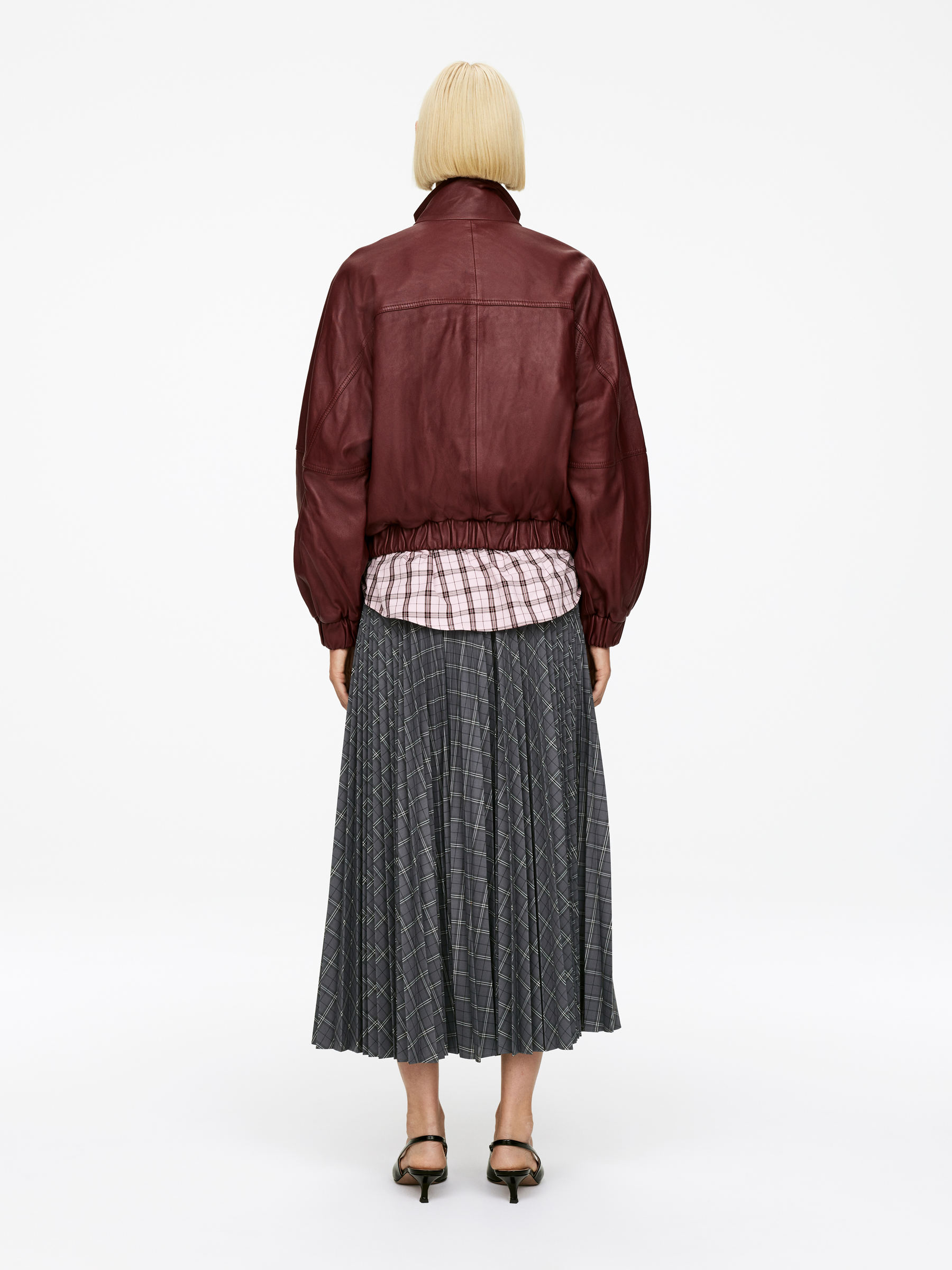 Plisserad kjol - Grå/rutig - Regular fit - Women - StillMedia/Lookbook - 4