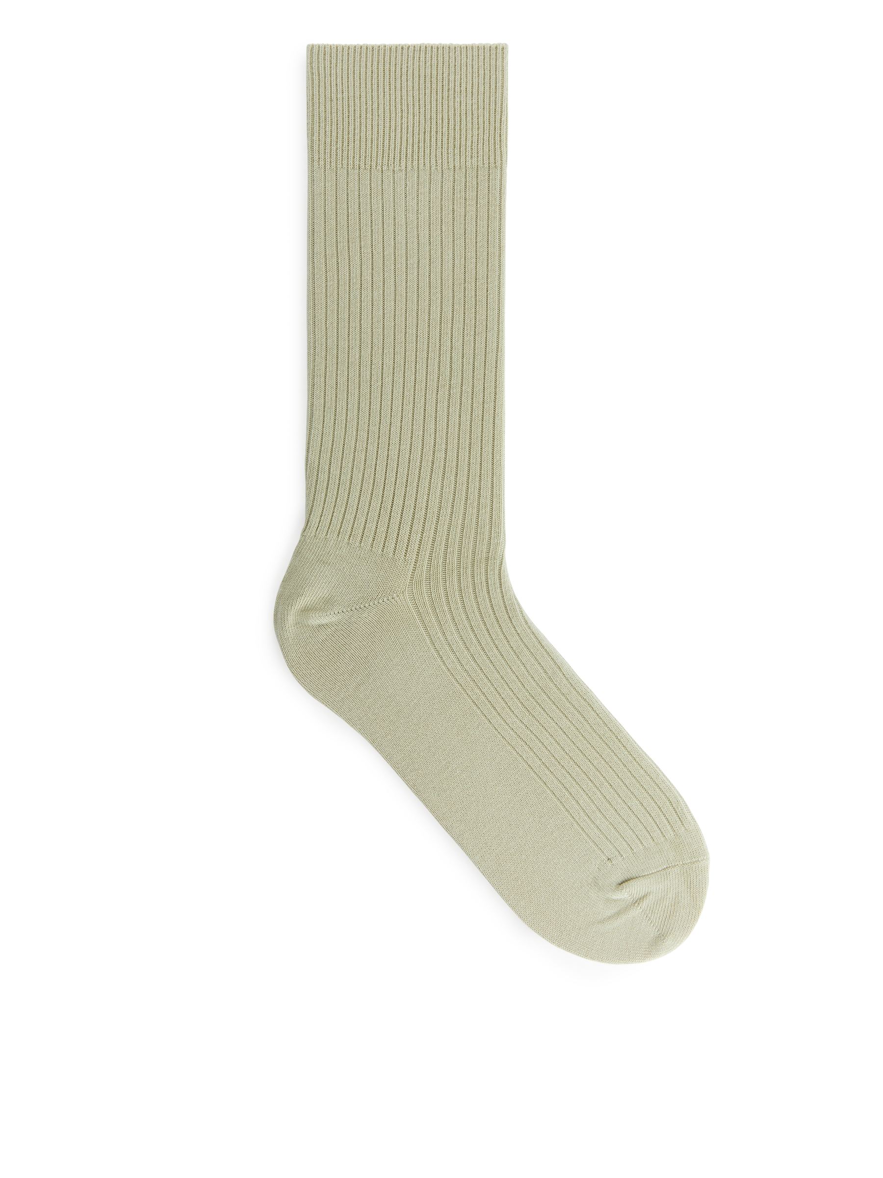 Skarpetki w prążki z bawełny supima - Dusty Green/Dark Khaki Green - Men - StillMedia/DescriptiveStillLife - 2