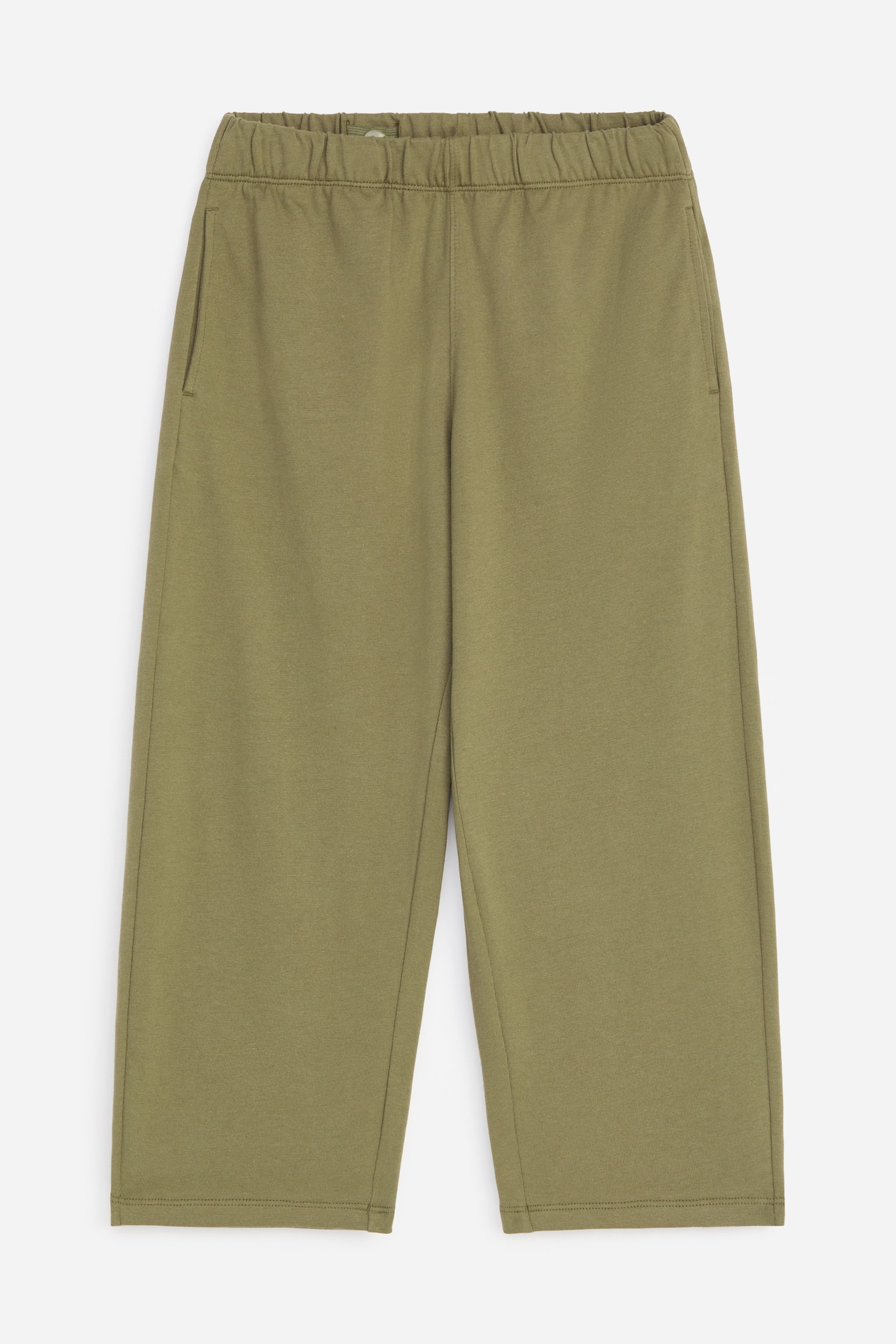 Volné Jersey Kalhoty - Khaki Zelená - 1
