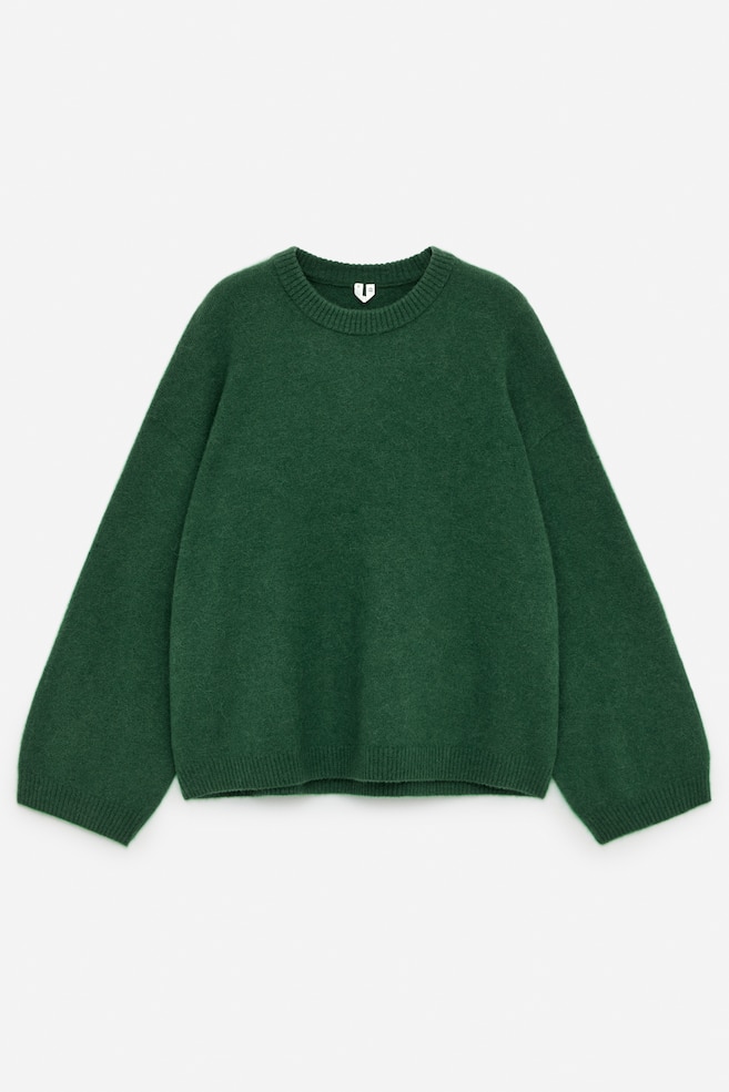Maglione in misto alpaca e lana - Verde/Bordeaux scuro/Grigio chiaro/Nero/Blu scuro/Bianco sporco - 1