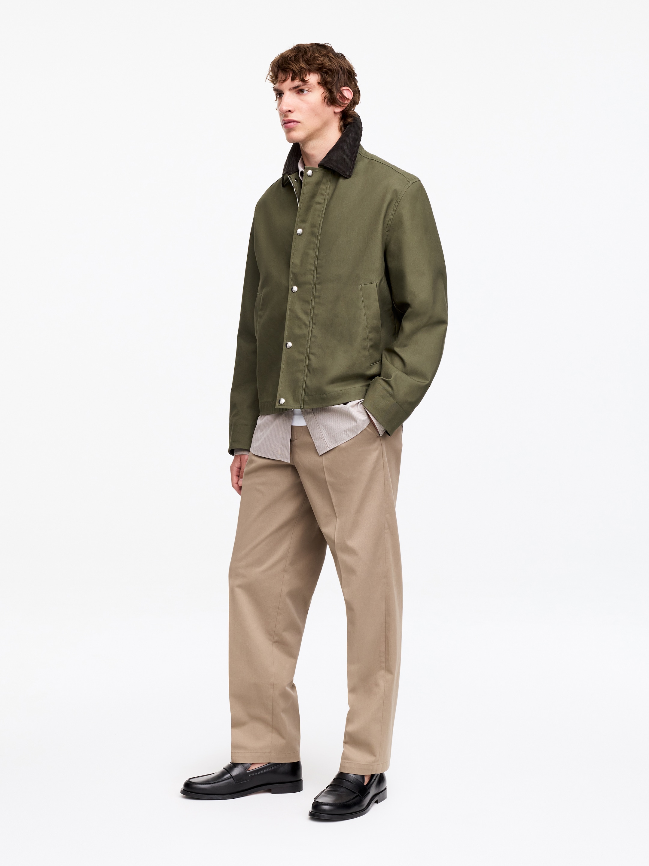 Short Waxed Jacket - Khaki Green - Regular fit - men - StillMedia/Lookbook - 5