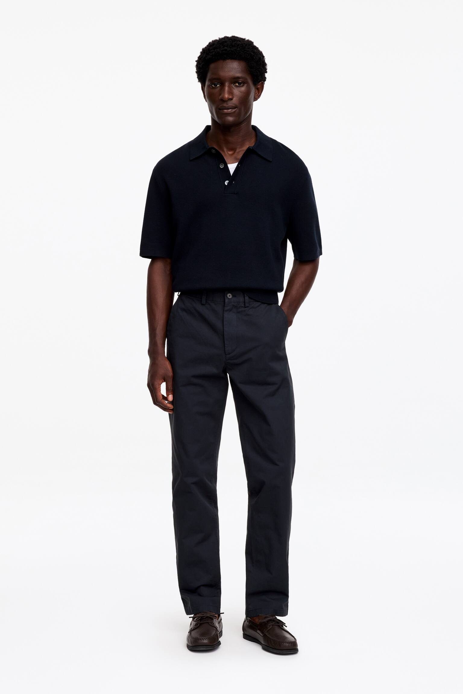 Straight Cotton Chinos - Dark Blue/Light Beige/Dark Green/Beige/Khaki Green - 1
