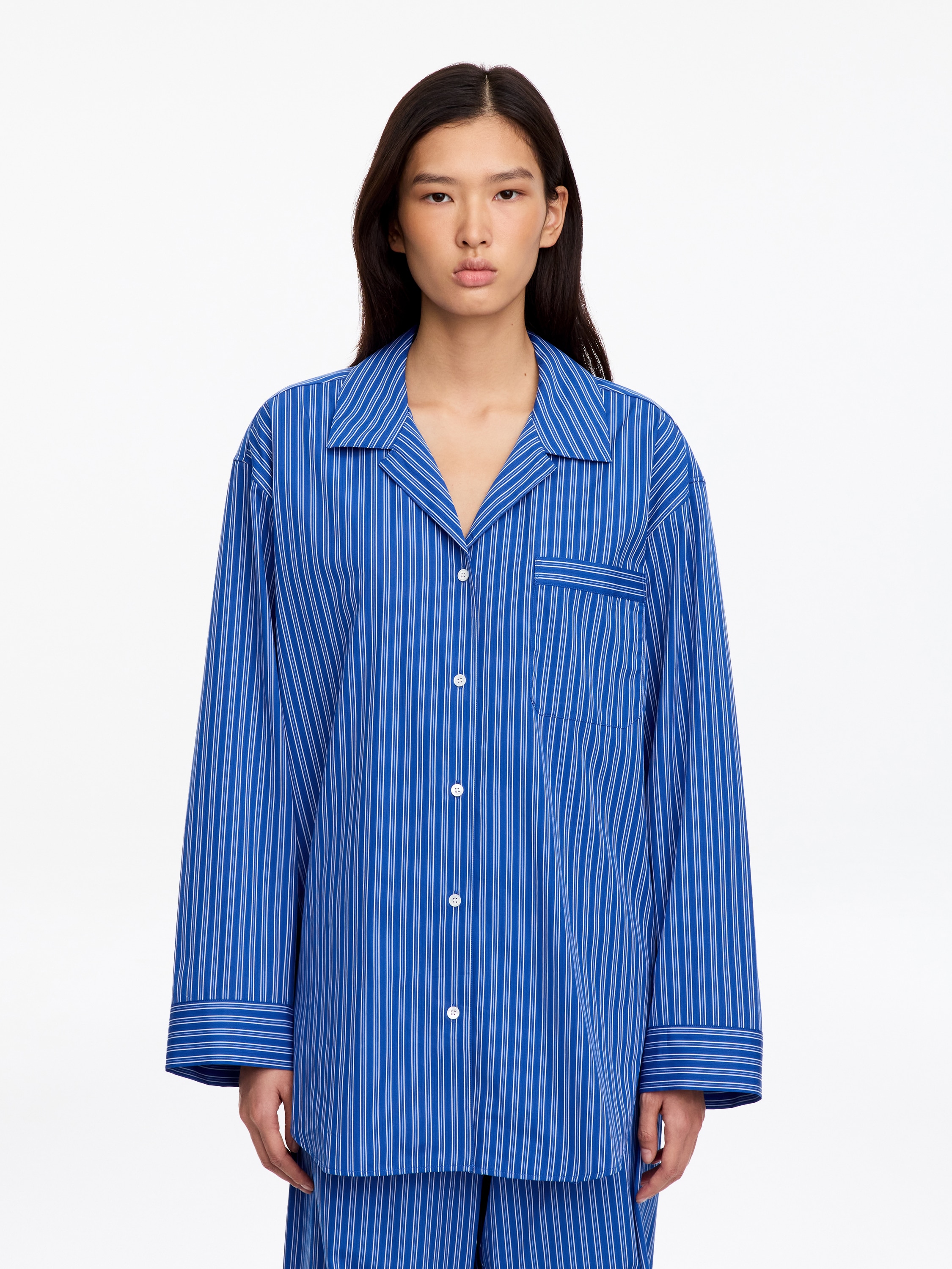 Camicia del pigiama in cotone - Blu