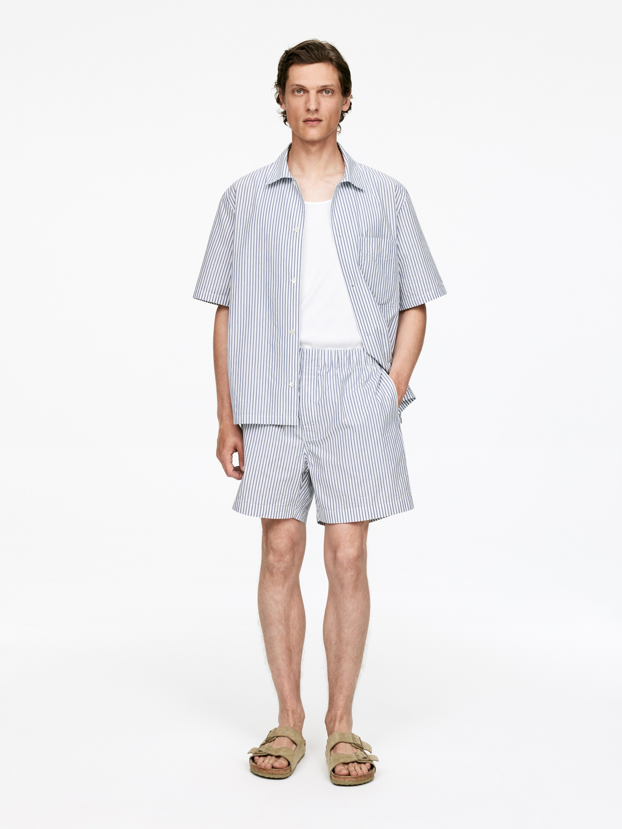 Agrandir l'image: Short de pyjama - Blanc/Bleu - HOMME | H&M FR 1