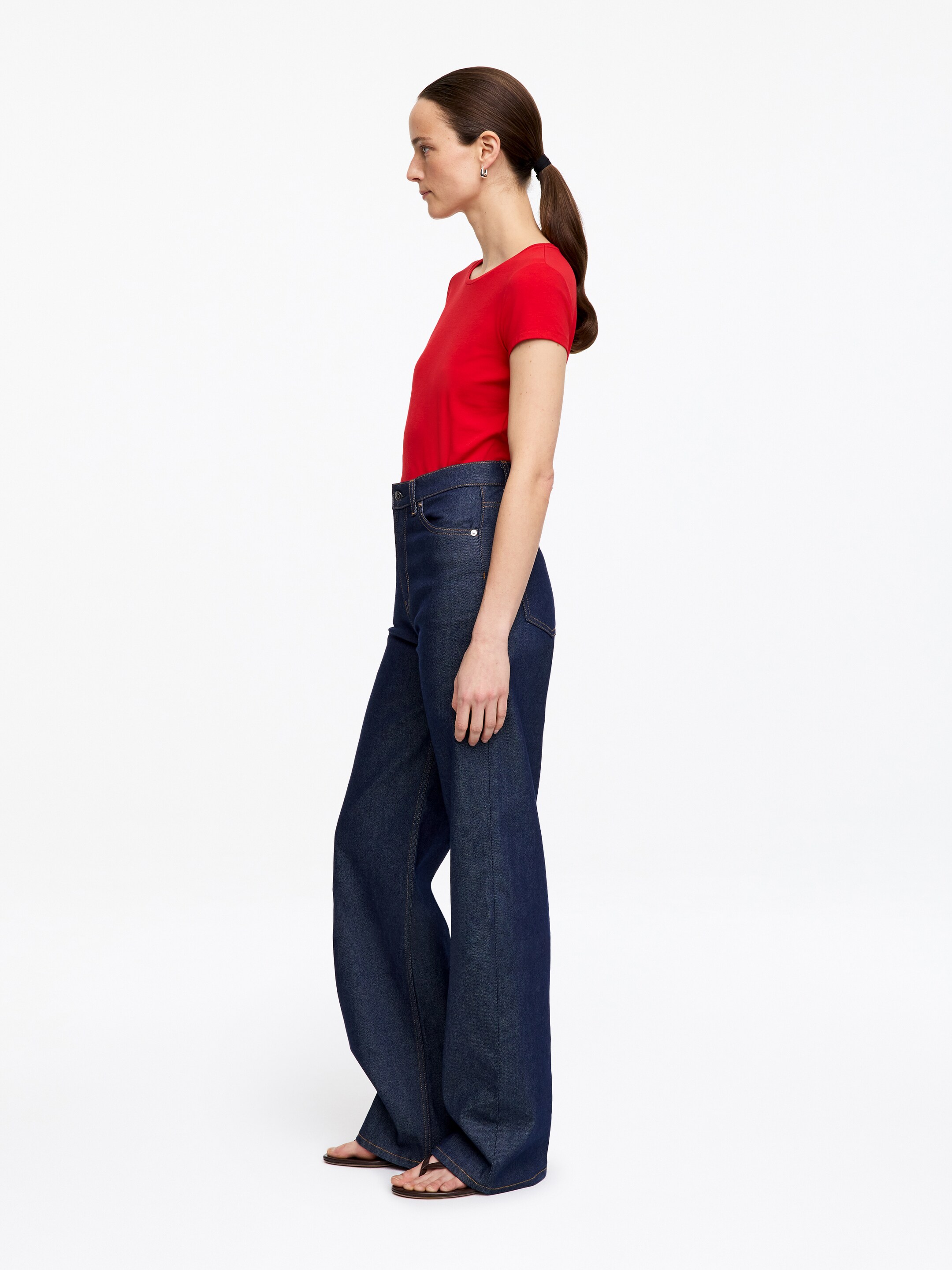 Slim Cap-Sleeve T-Shirt - Red - Slim fit - Women - StillMedia/Lookbook - 3