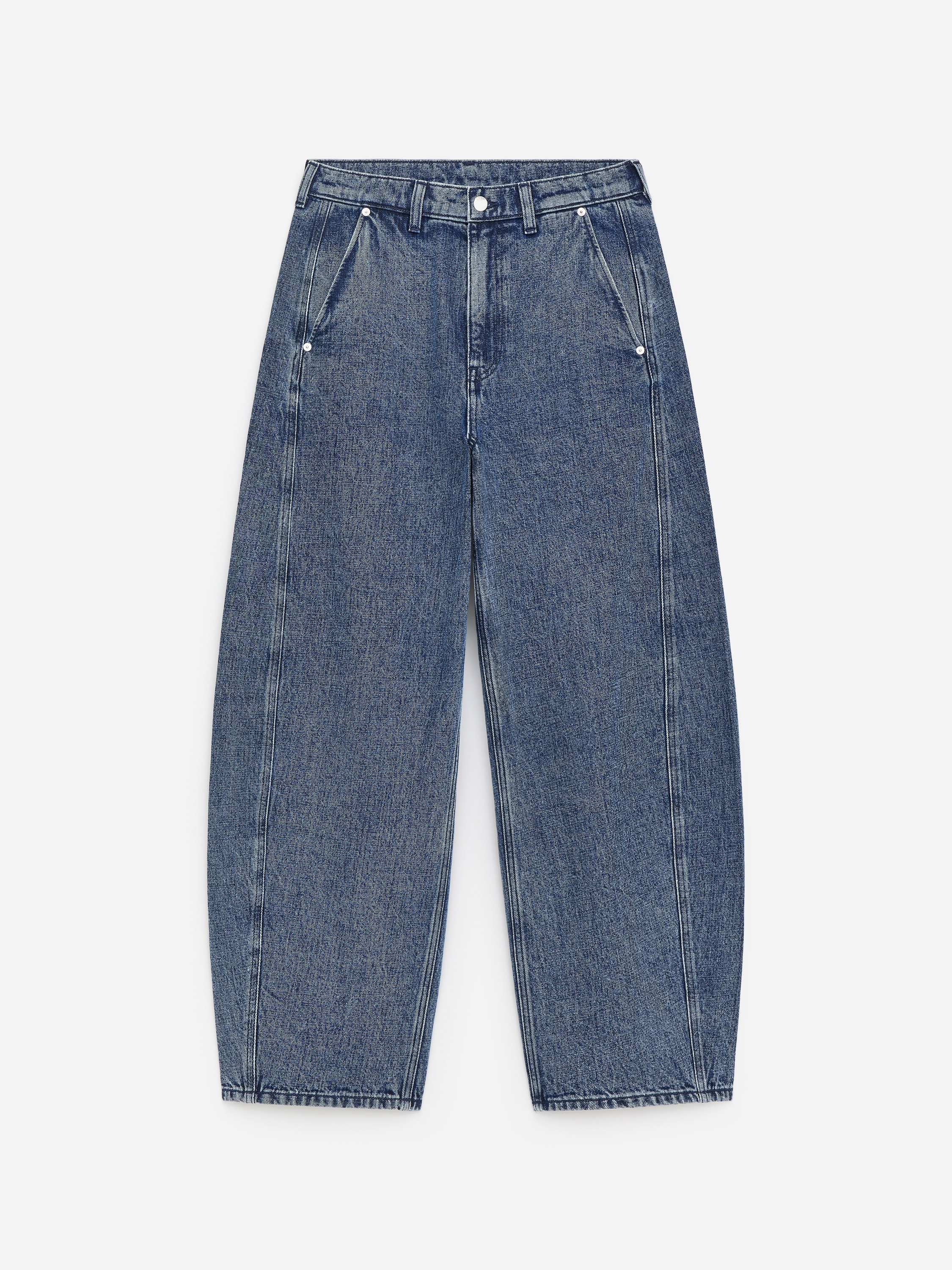 Jeans mit Barrel Legs - Verwaschenes Blau
