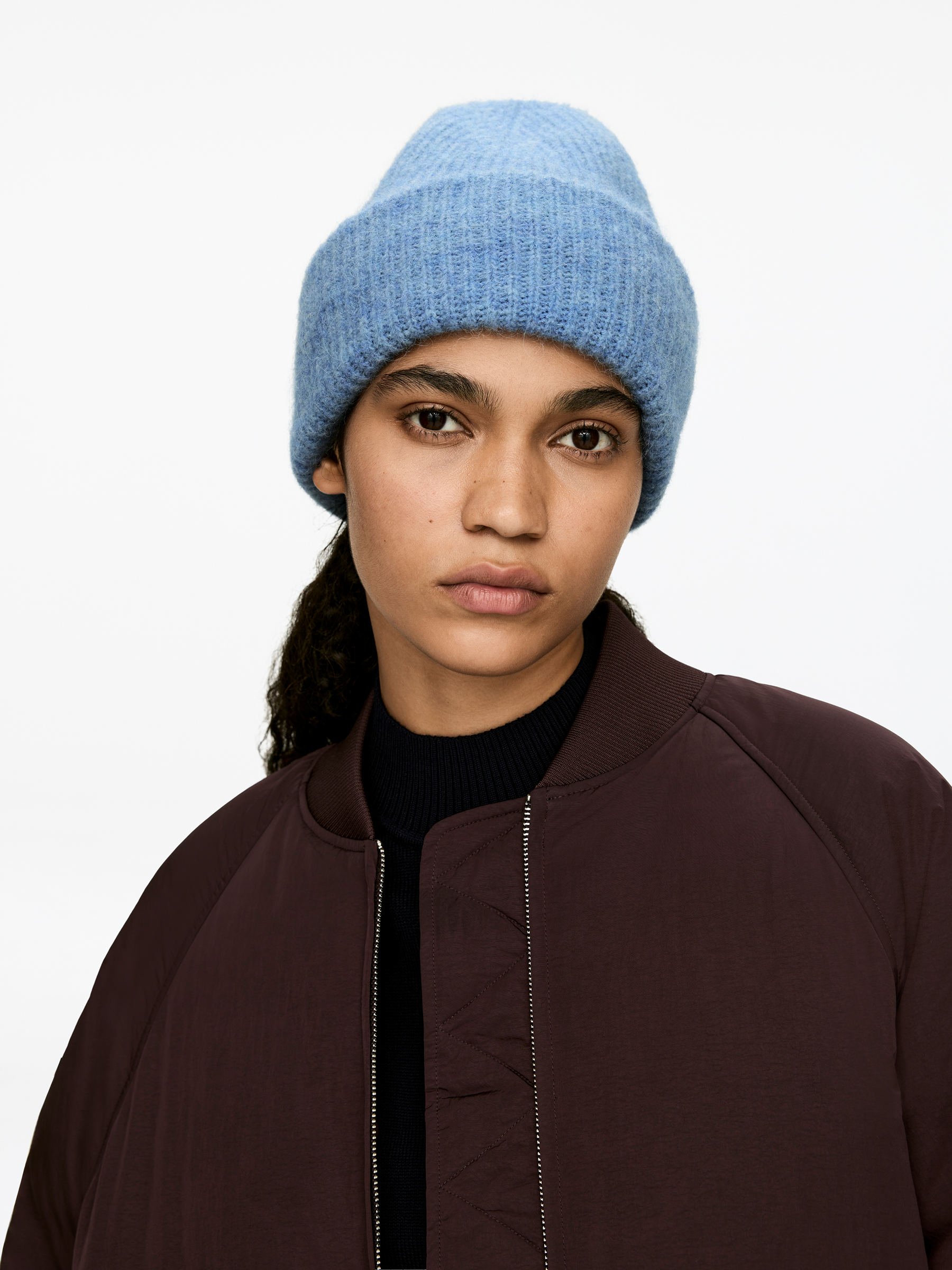 Alpaca-Merino Blend Beanie - Dusty Blue - Women - StillMedia/Lookbook - 2