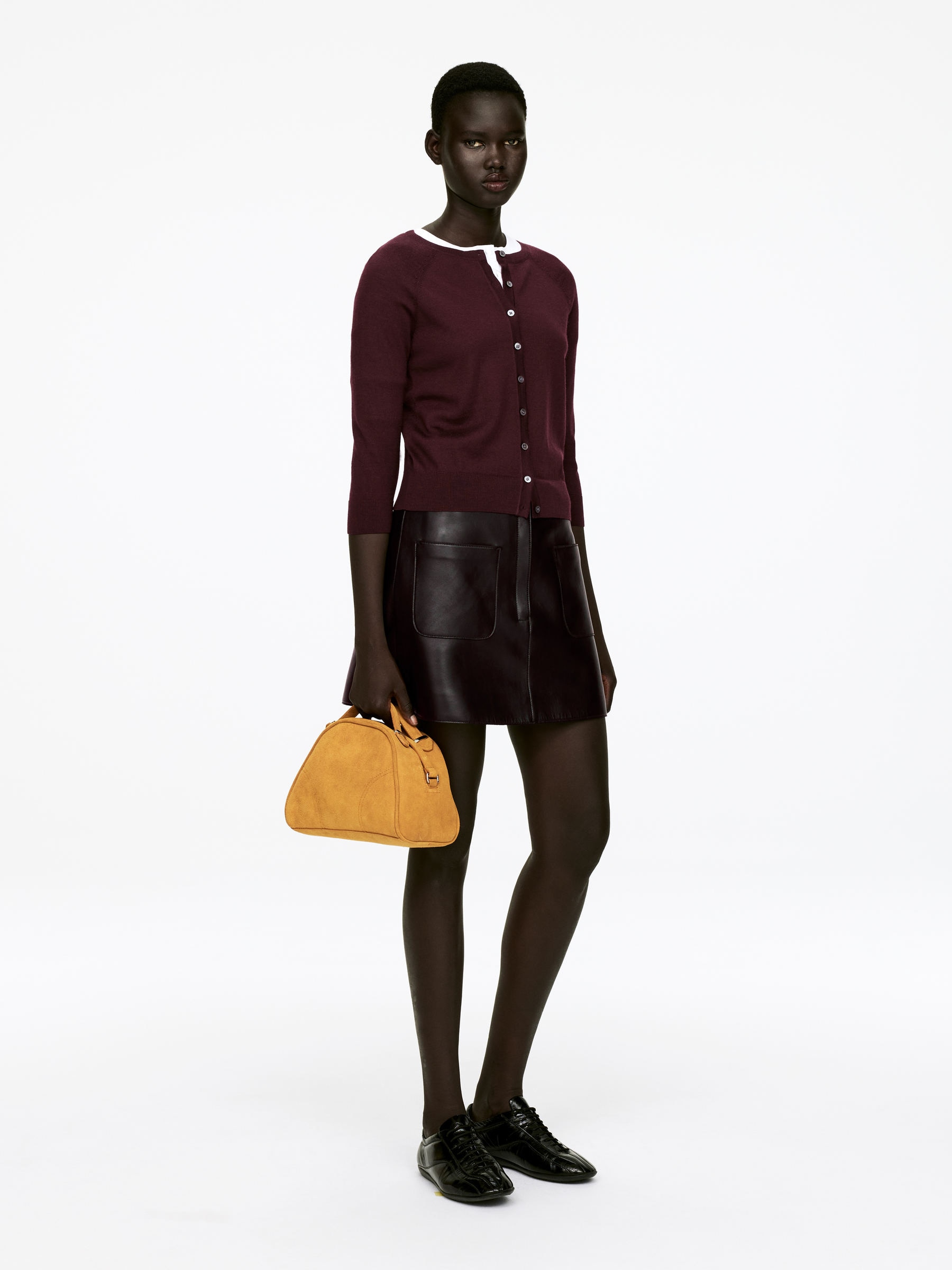 Merino Wool Cardigan - Burgundy - Slim fit - Women - StillMedia/Lookbook - 6