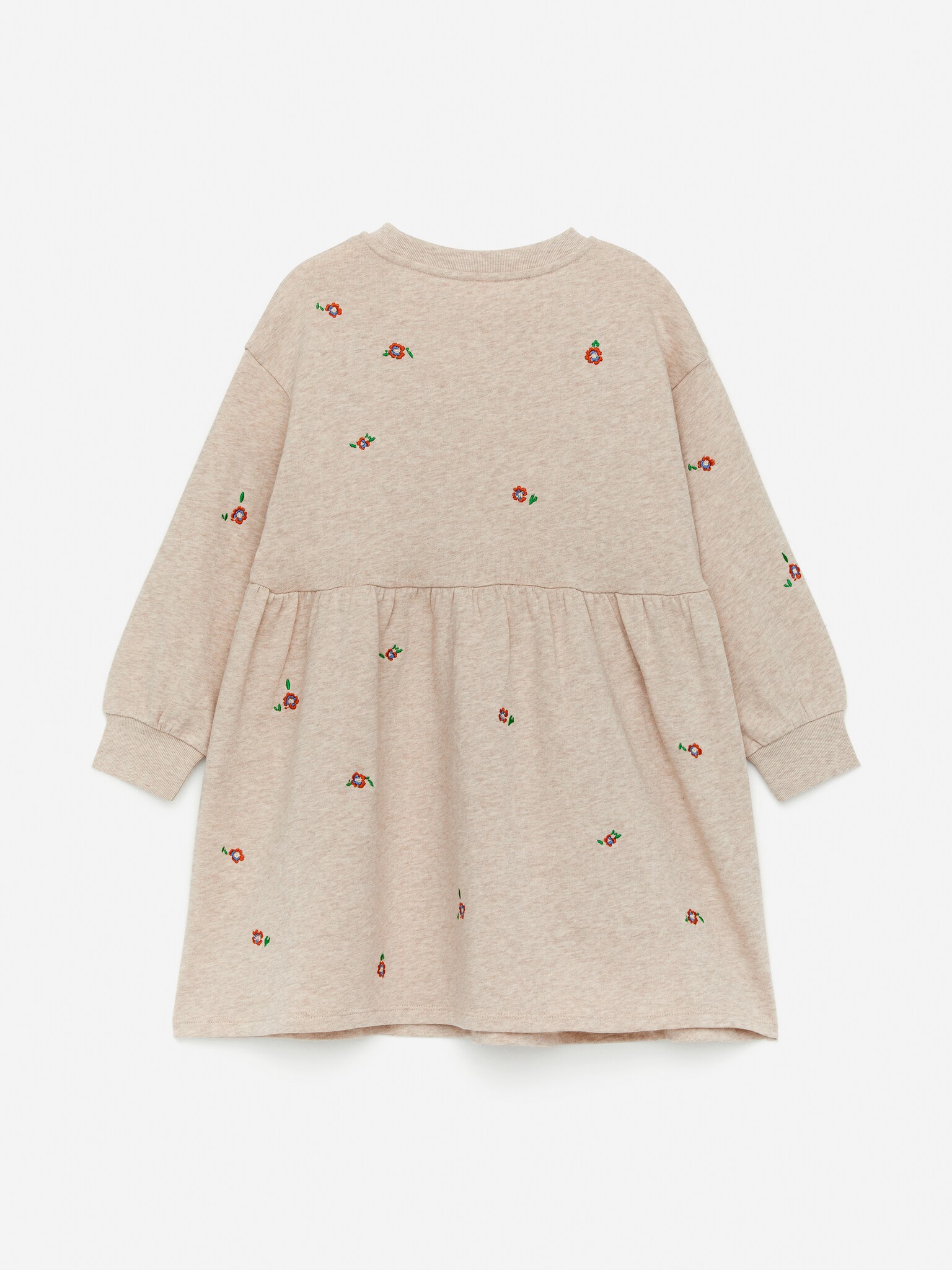 Broderet sweatshirtkjole - Meleret havre/blomstret - 2