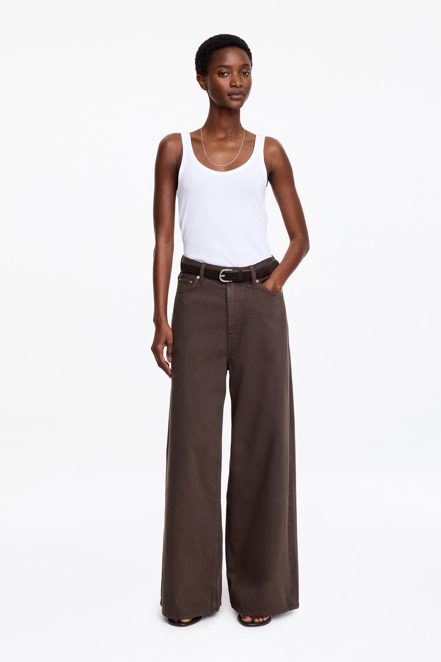 Szerokie jeansy oversize CEDAR - Brązowy/Biały/Niebieski/Jasnoniebieski/Niebieski - 1