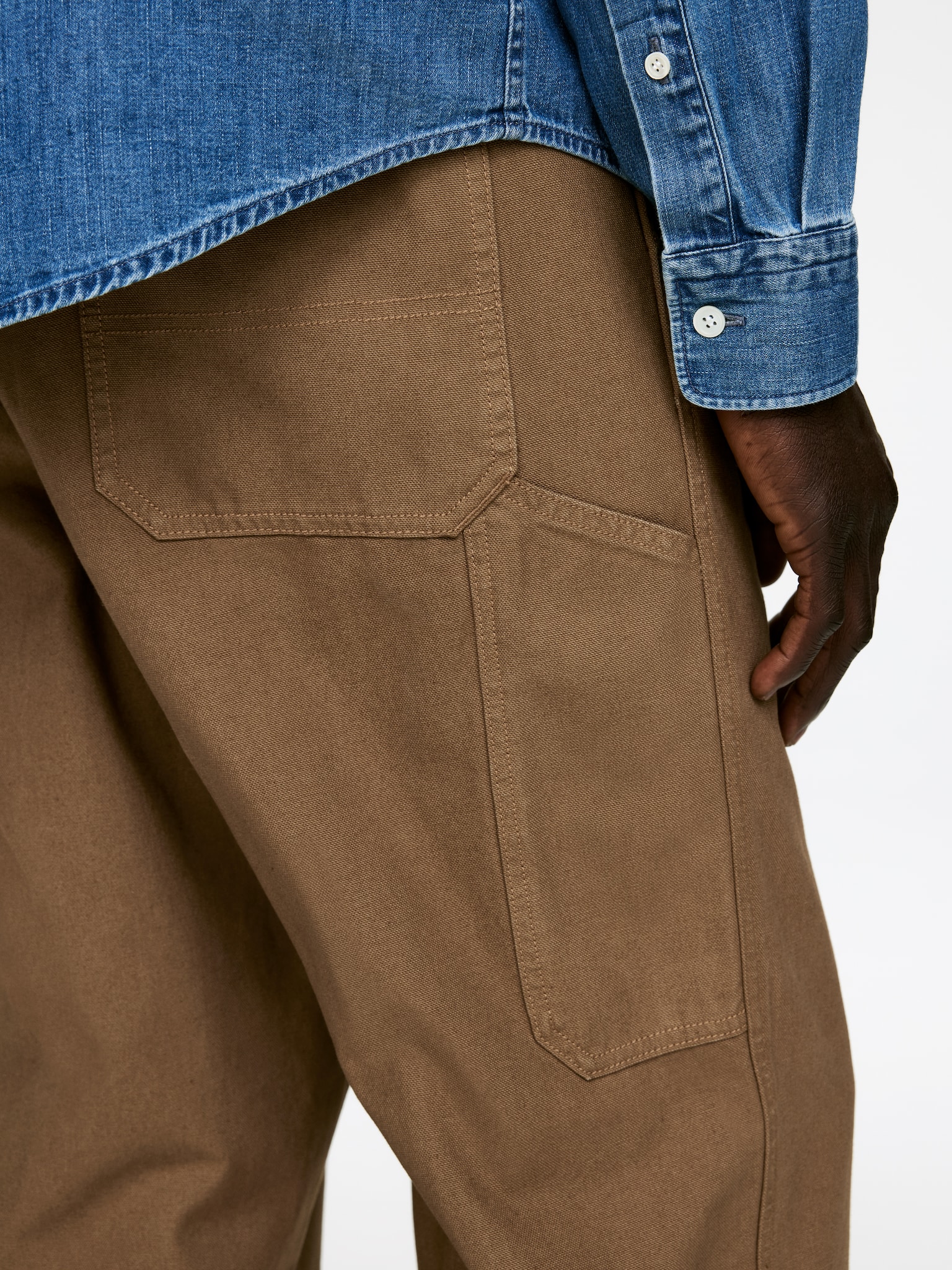 Pantalon de bureau coupe ample - Marron/Blanc cassé - 6