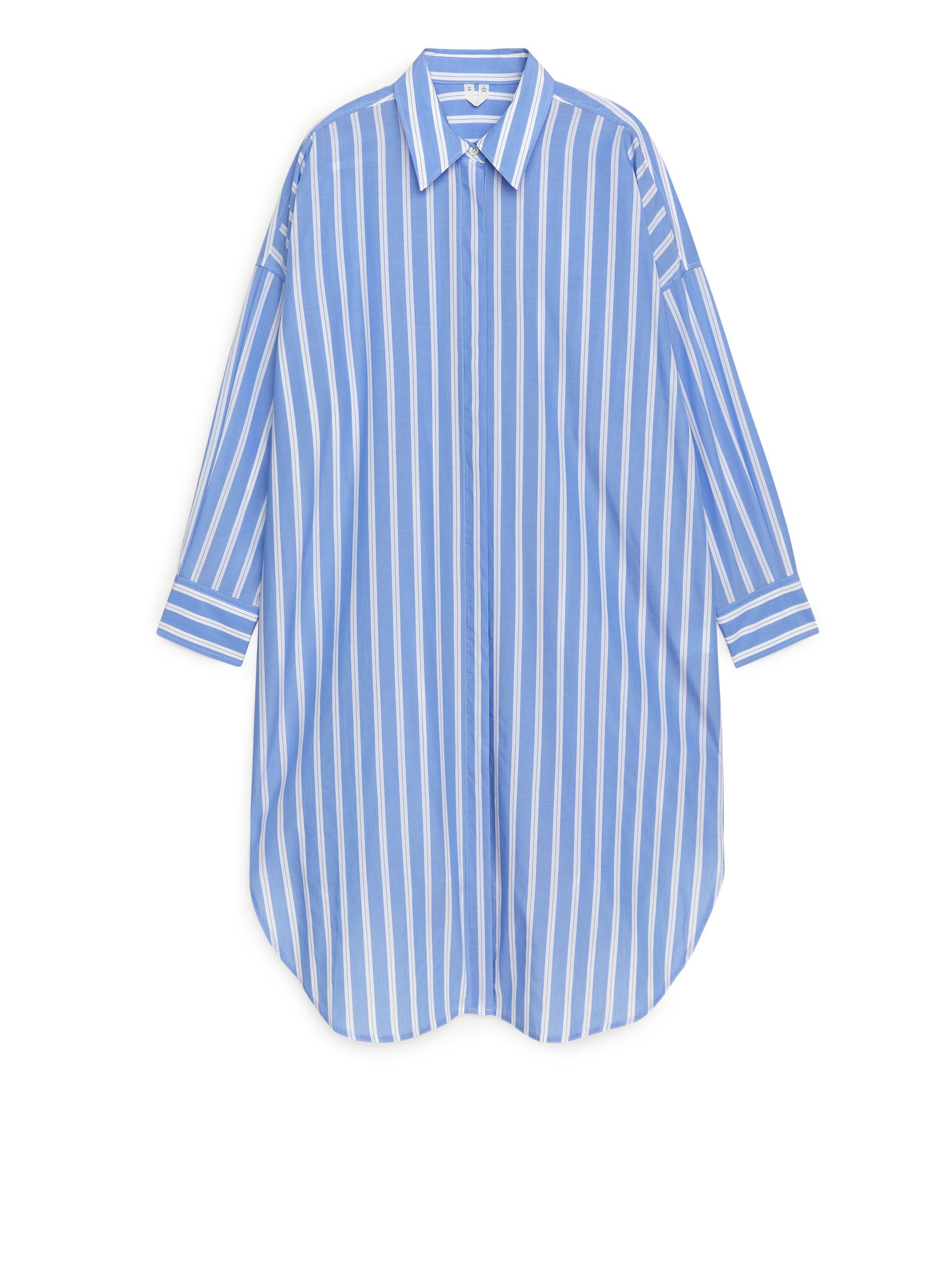 Lyocell Blend Shirt Dress - Blue/Stripe - Women - StillMedia/DescriptiveStillLife - 1